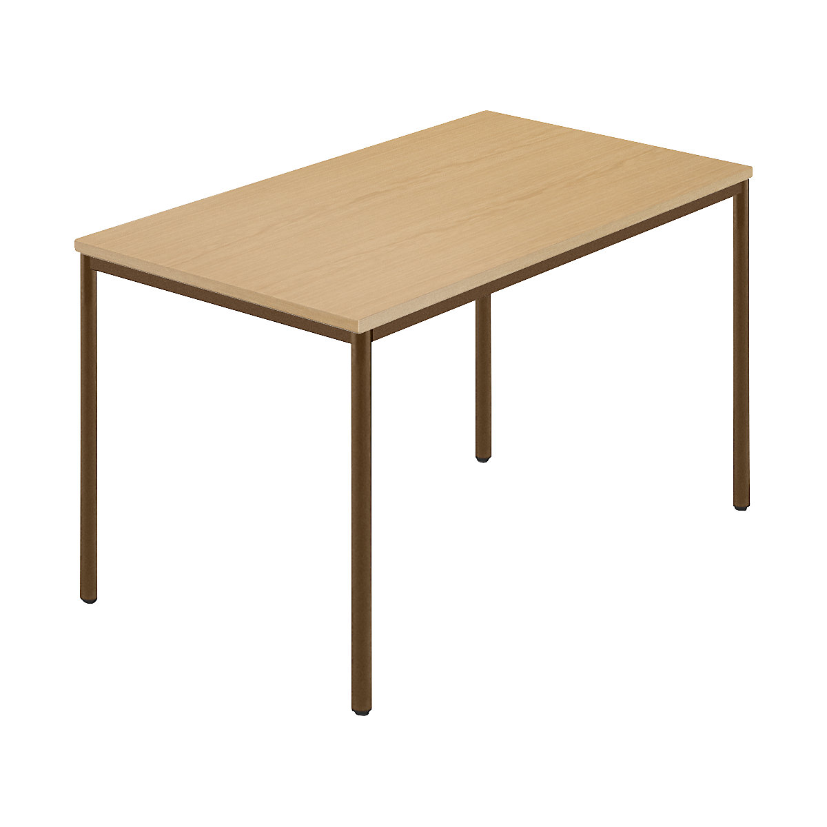 Rectangular table, coated round tubing, WxD 1200 x 800 mm, beech natural / brown-6
