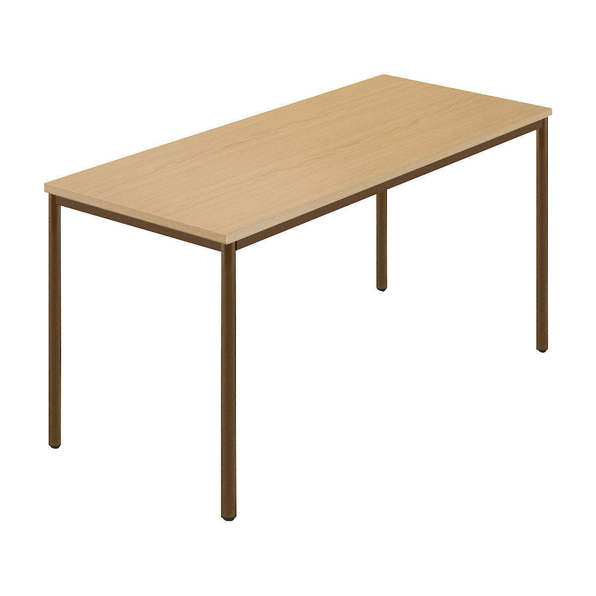 Rectangular table, coated round tubing, WxD 1400 x 700 mm, beech natural / brown-5