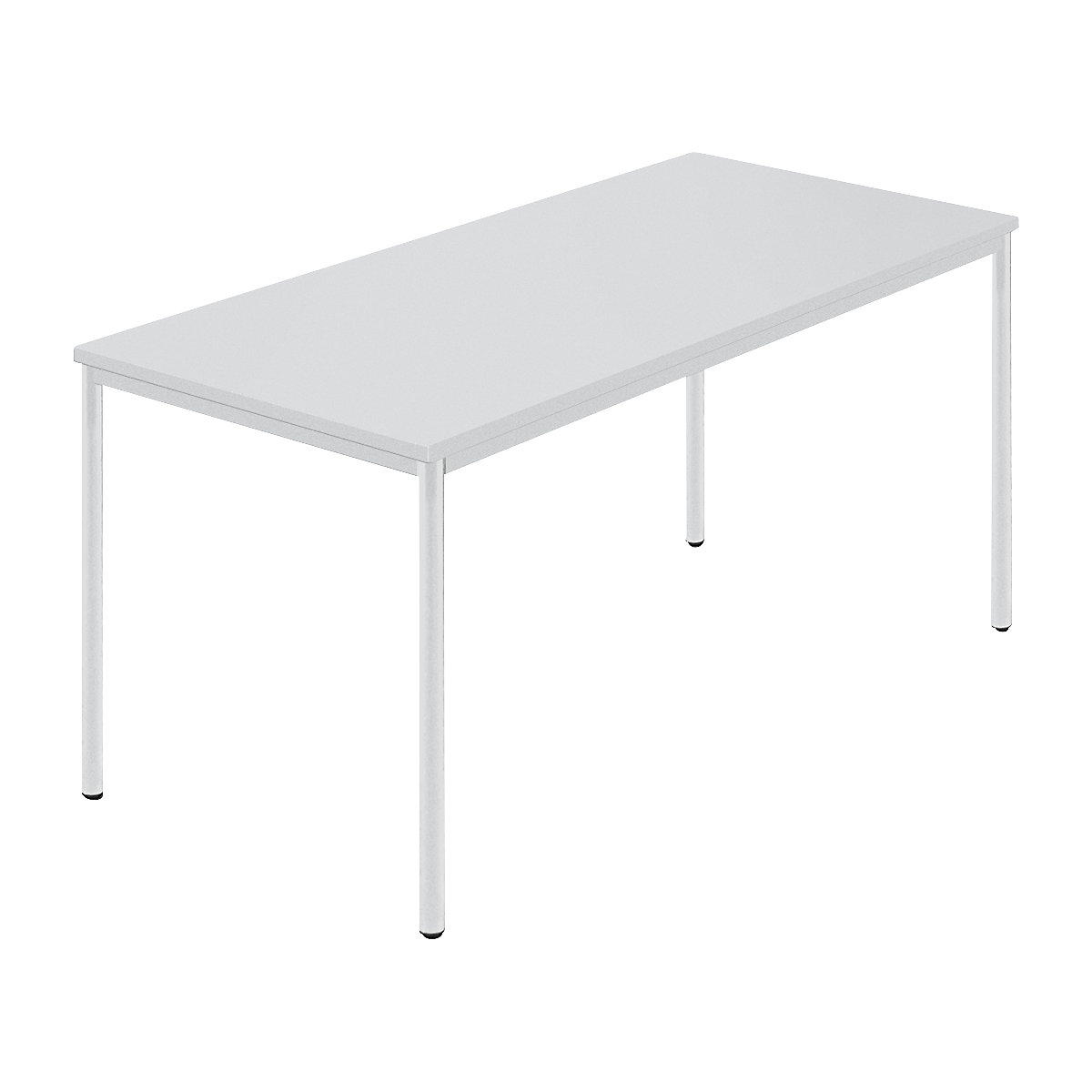 Rectangular table, coated round tubing, WxD 1500 x 800 mm, grey / grey-6