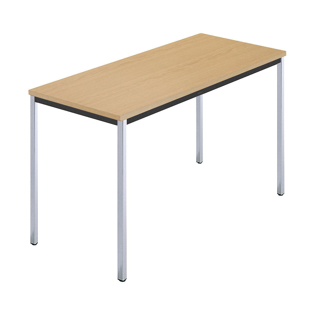 Rectangular table, square tubular steel chrome plated, WxD 1200 x 600 mm, natural beech finish-5