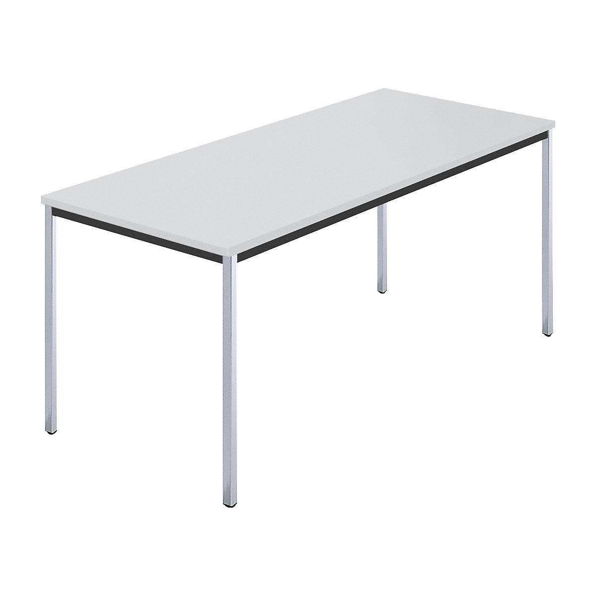Rectangular table, square tubular steel chrome plated, WxD 1600 x 800 mm, grey-5