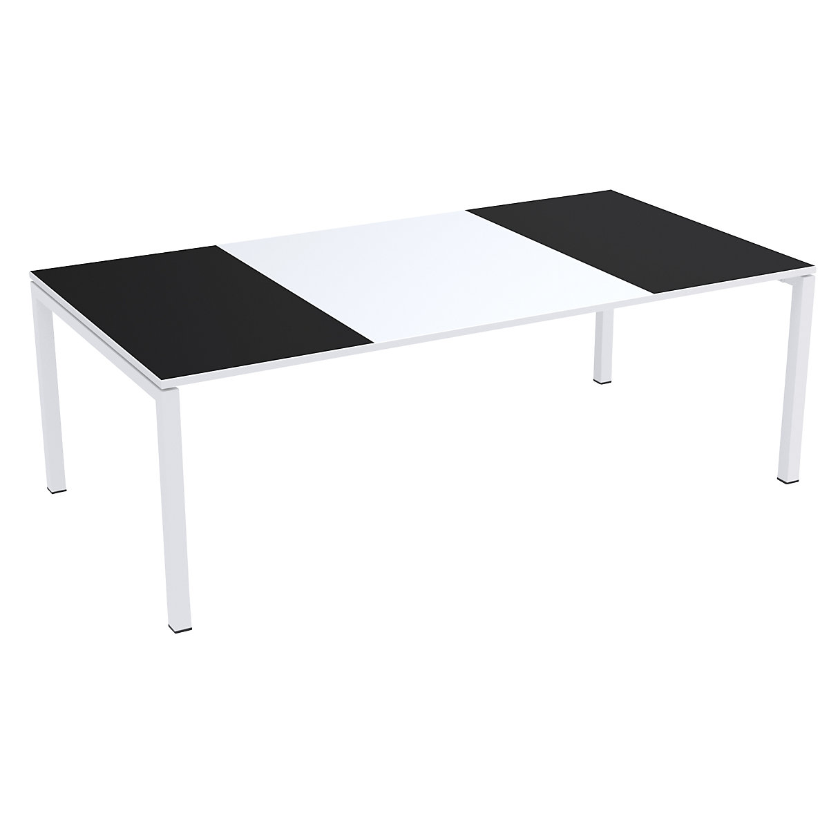 easyDesk® conference table – Paperflow, HxWxD 750 x 2200 x 1140 mm, white/black-2