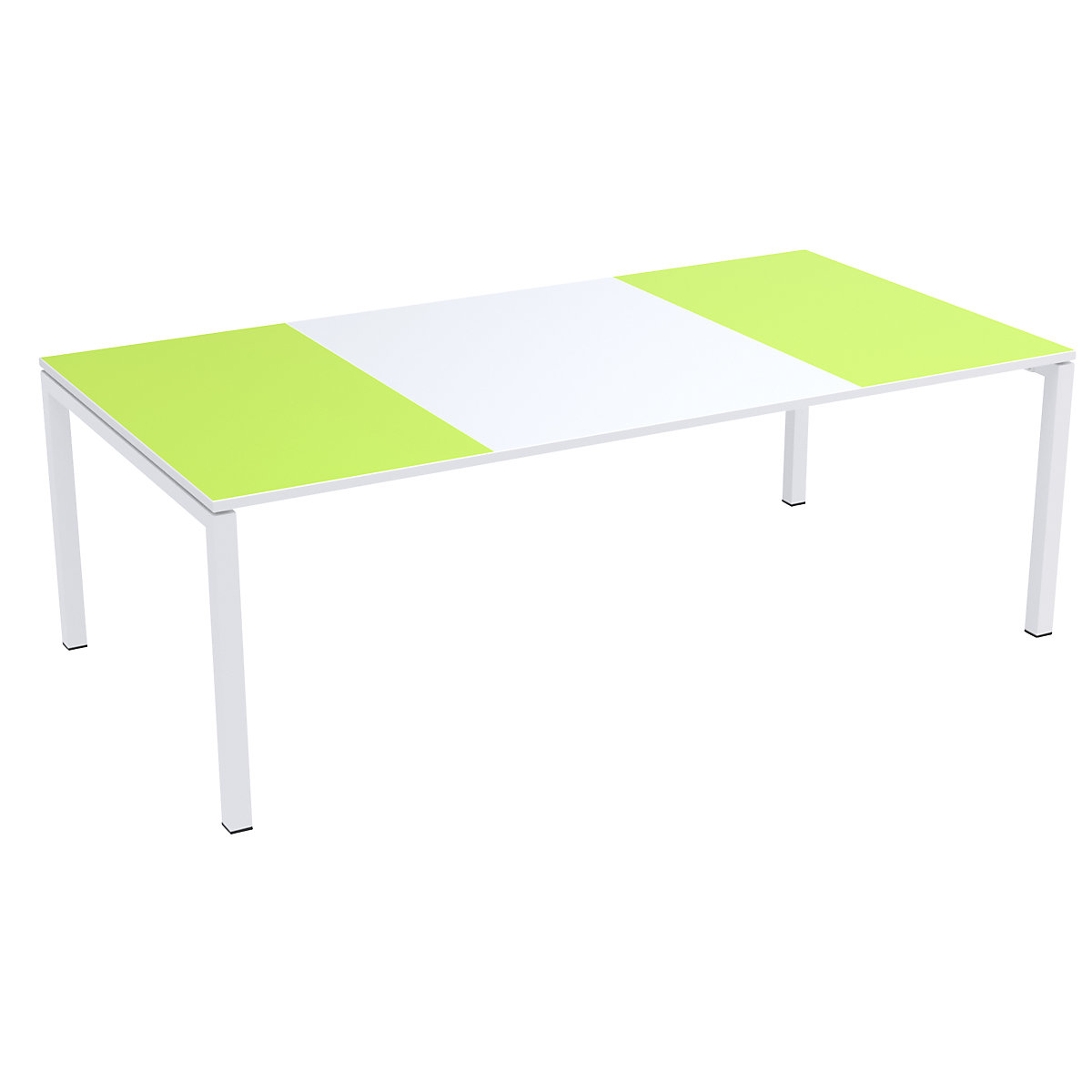 easyDesk® conference table – Paperflow, HxWxD 750 x 2200 x 1140 mm, white/green-6