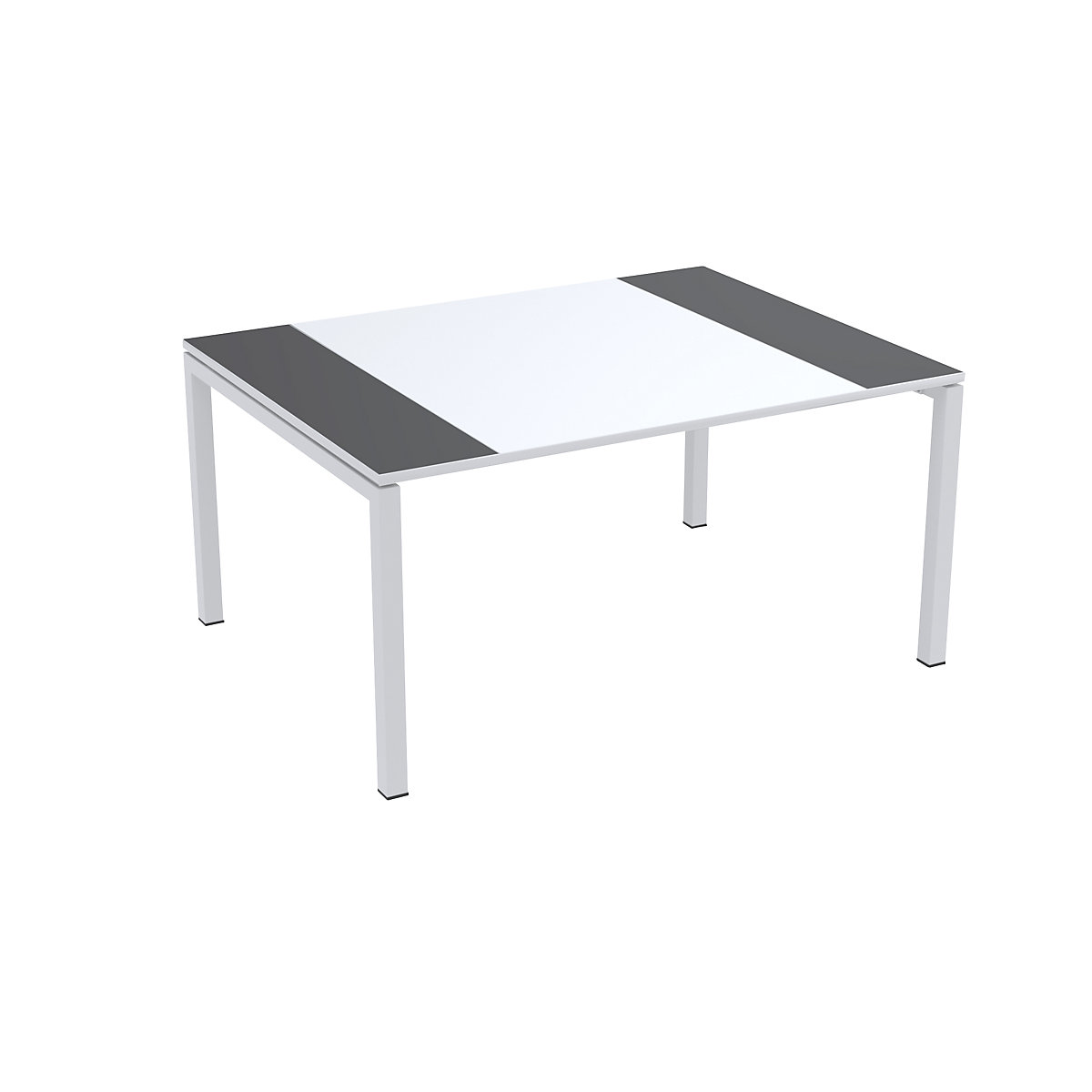 easyDesk® conference table – Paperflow, HxWxD 750 x 1500 x 1160 mm, white/charcoal-1