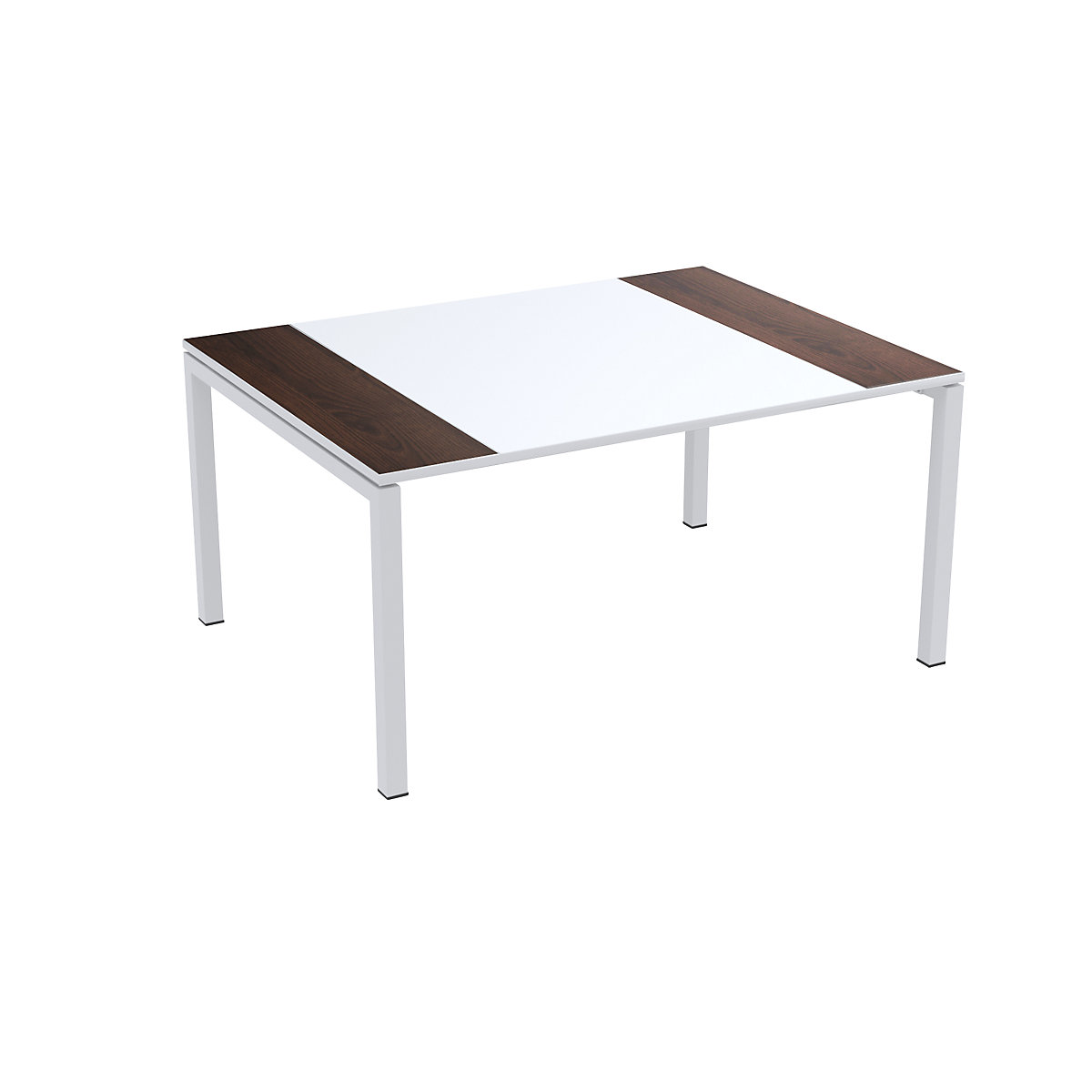 easyDesk® conference table – Paperflow, HxWxD 750 x 1500 x 1160 mm, white/wenge finish-3