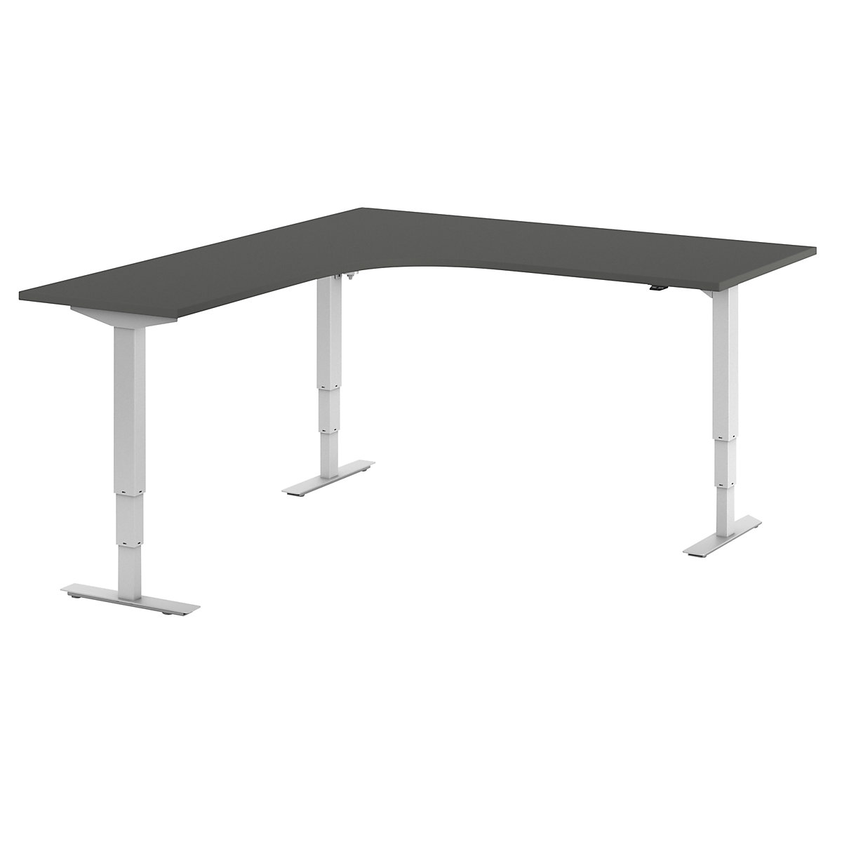 Electric height outlet adjustable corner desk
