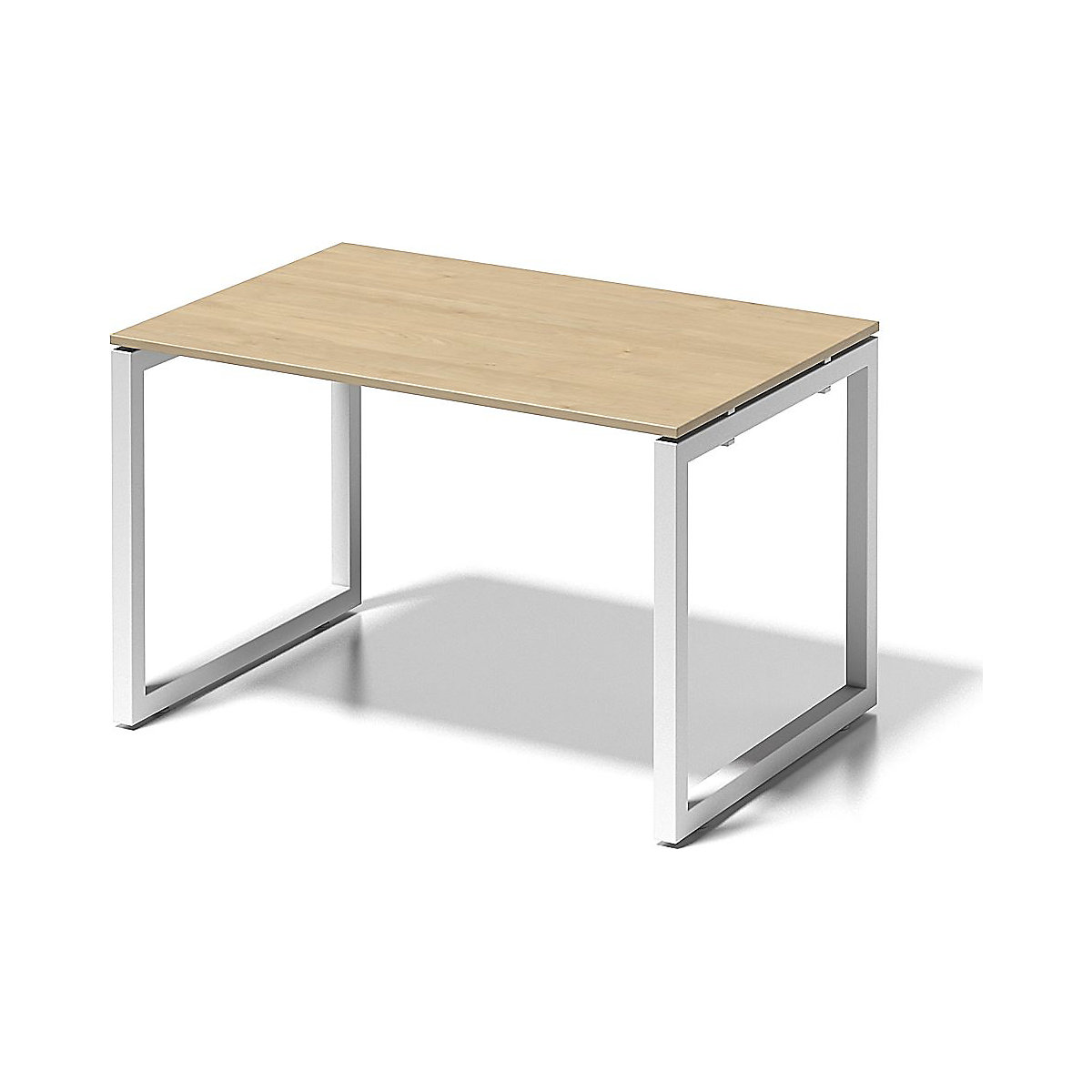 CITO desk, O-frame – BISLEY, HxWxD 740 x 1200 x 800 mm, white frame, maple tabletop-5