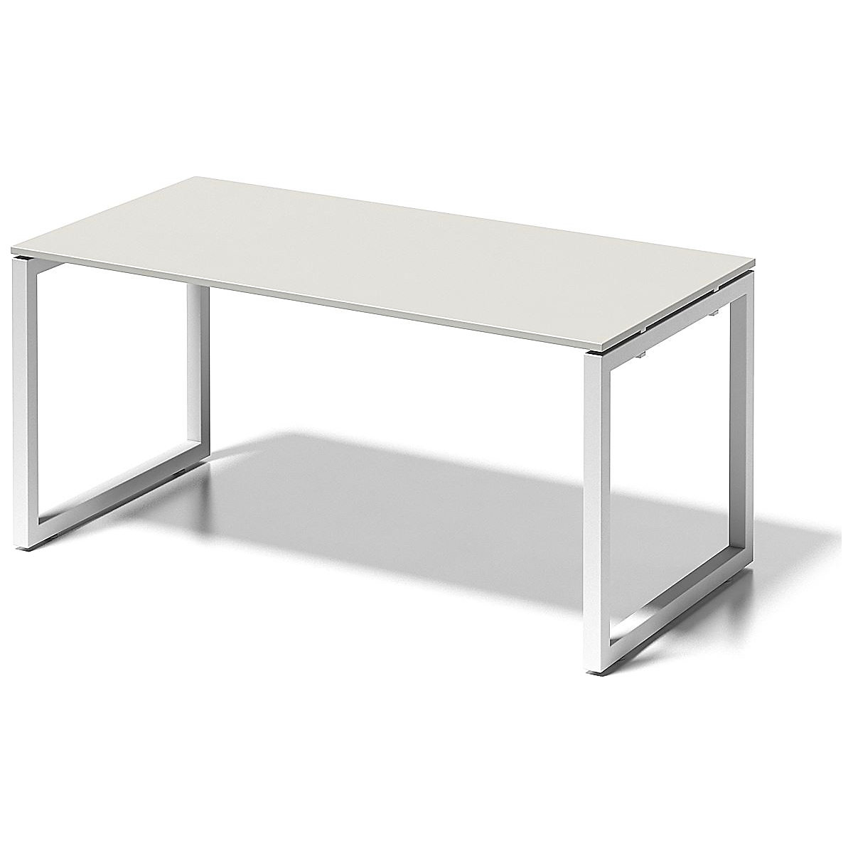 CITO desk, O-frame – BISLEY, HxWxD 740 x 1600 x 800 mm, white frame, grey white tabletop-5
