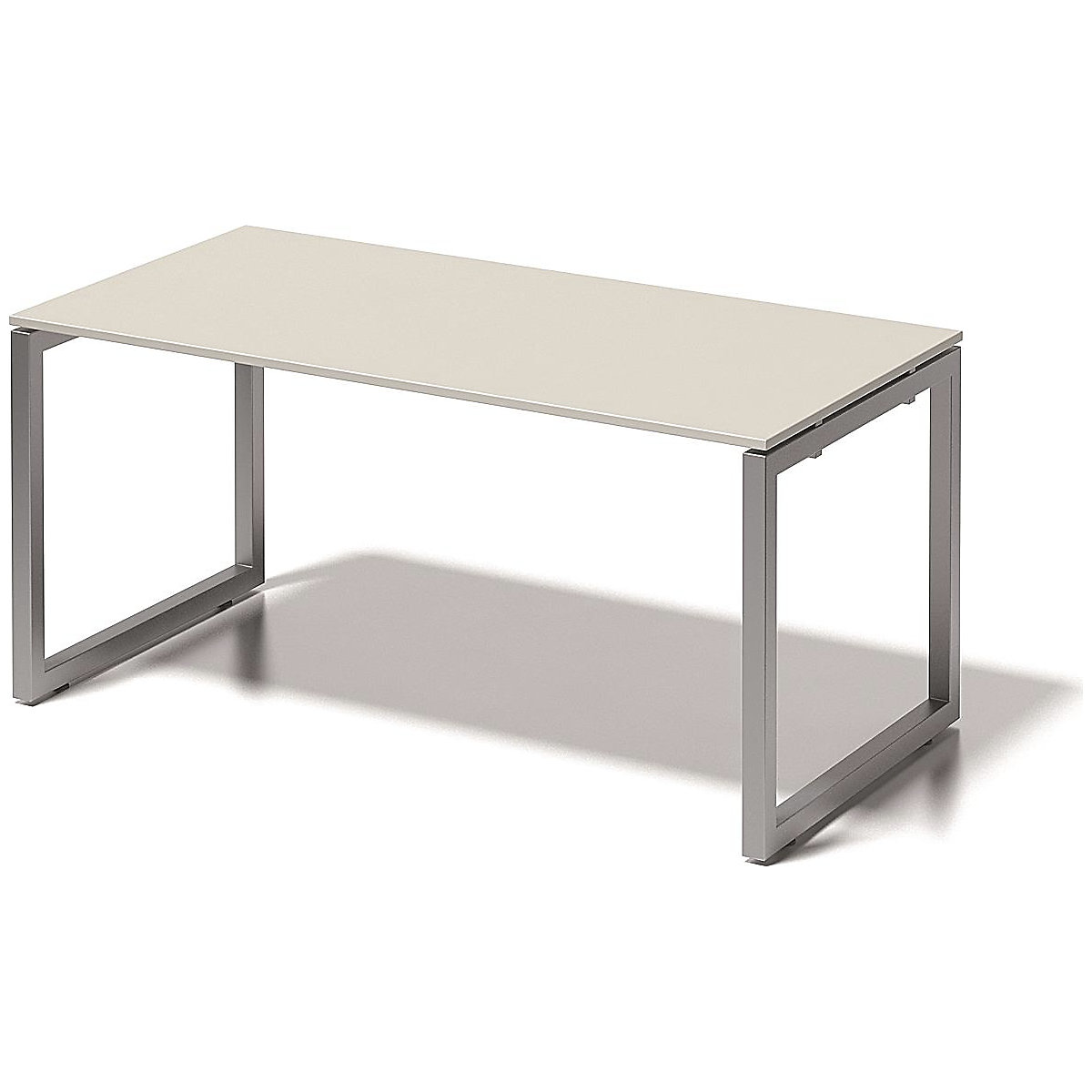 CITO desk, O-frame – BISLEY, HxWxD 740 x 1600 x 800 mm, silver frame, grey white tabletop-4