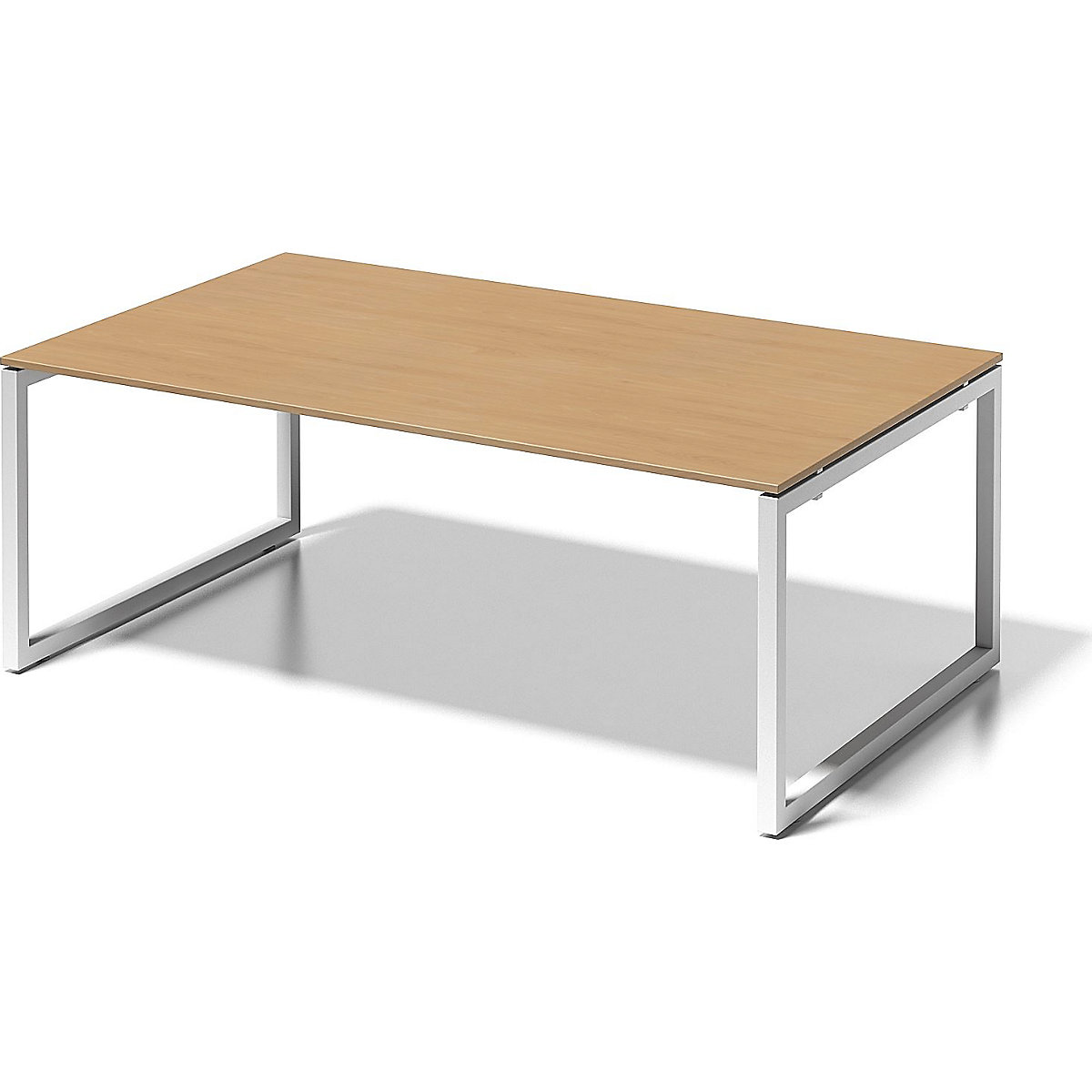 CITO desk, O-frame – BISLEY, HxWxD 740 x 2000 x 1200 mm, white frame, beech tabletop-8