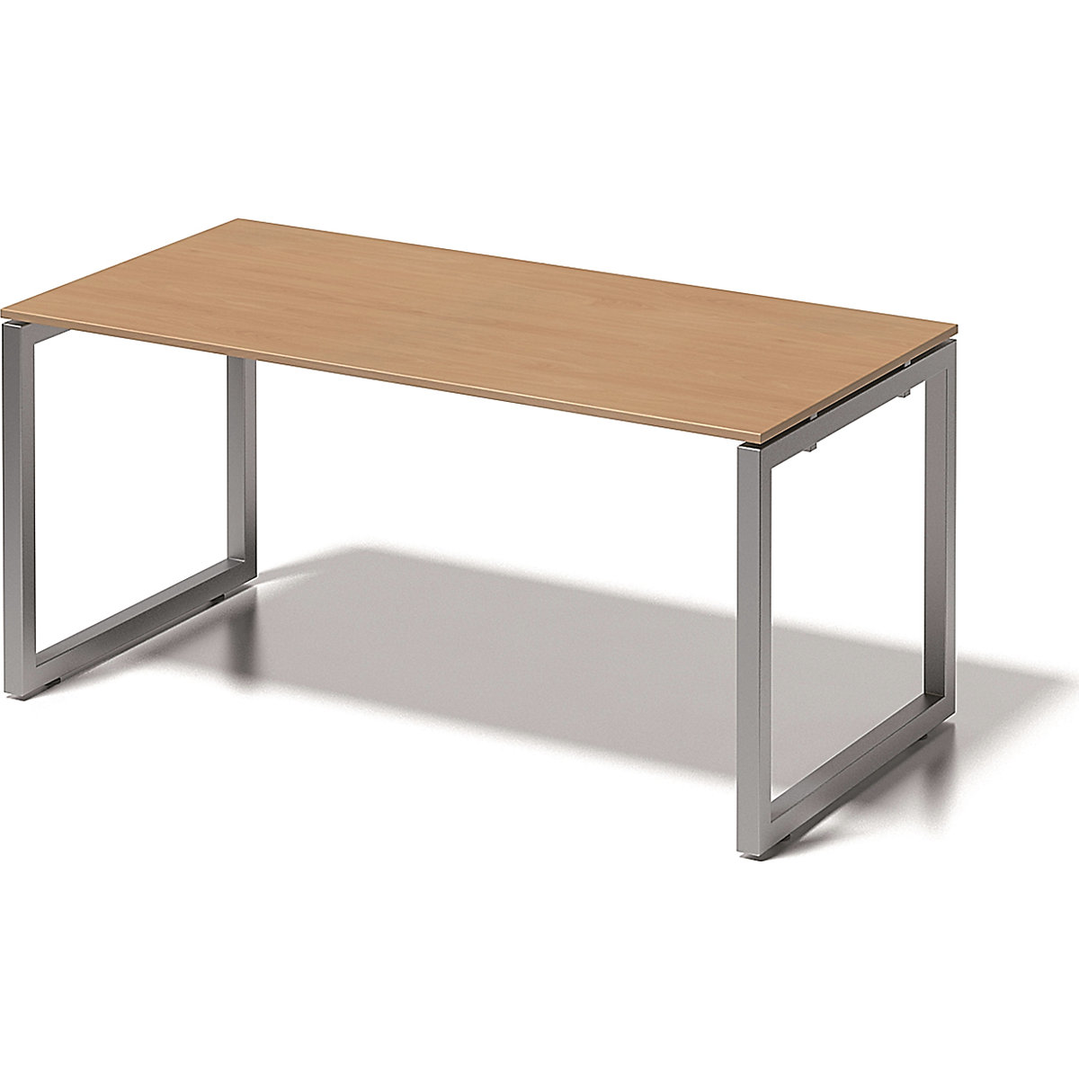 CITO desk, O-frame – BISLEY, HxWxD 740 x 1600 x 800 mm, silver frame, beech tabletop-8