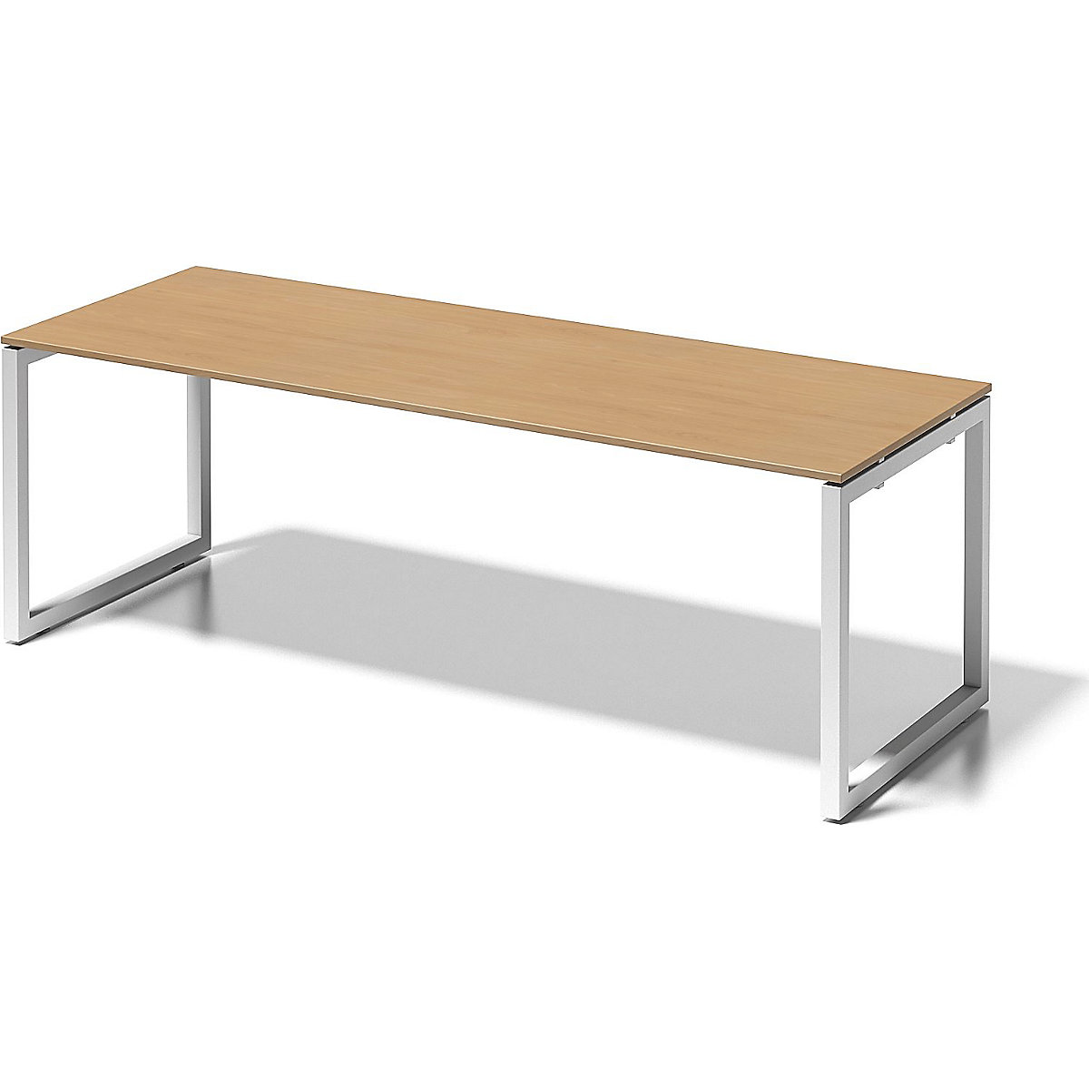 CITO desk, O-frame – BISLEY, HxWxD 740 x 2200 x 800 mm, white frame, beech tabletop-6