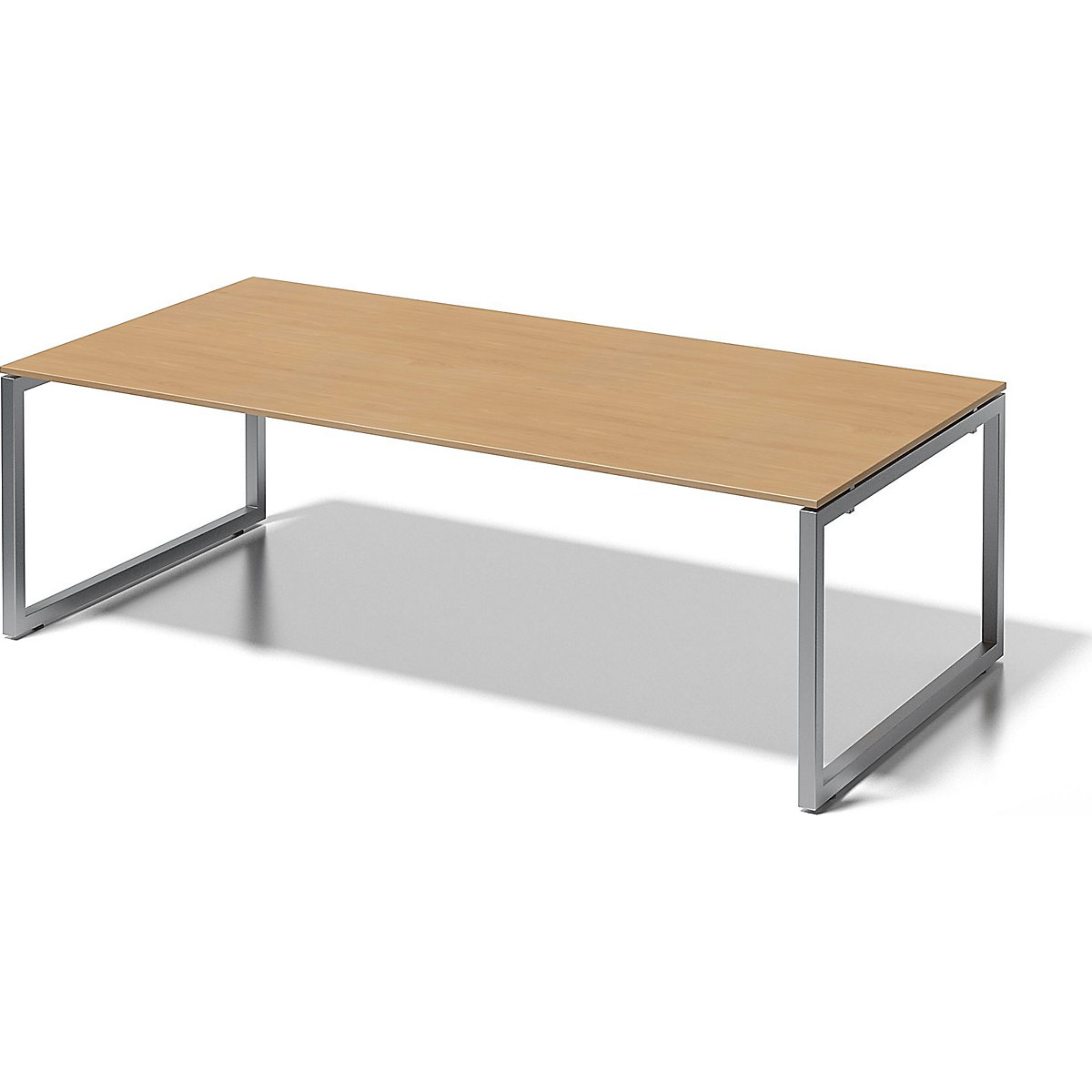 CITO desk, O-frame – BISLEY, HxWxD 740 x 2400 x 1200 mm, silver frame, beech tabletop-7