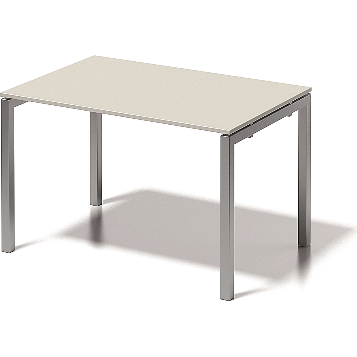 CITO desk, U-frame – BISLEY, HxWxD 740 x 1200 x 800 mm, silver frame, grey white tabletop-7