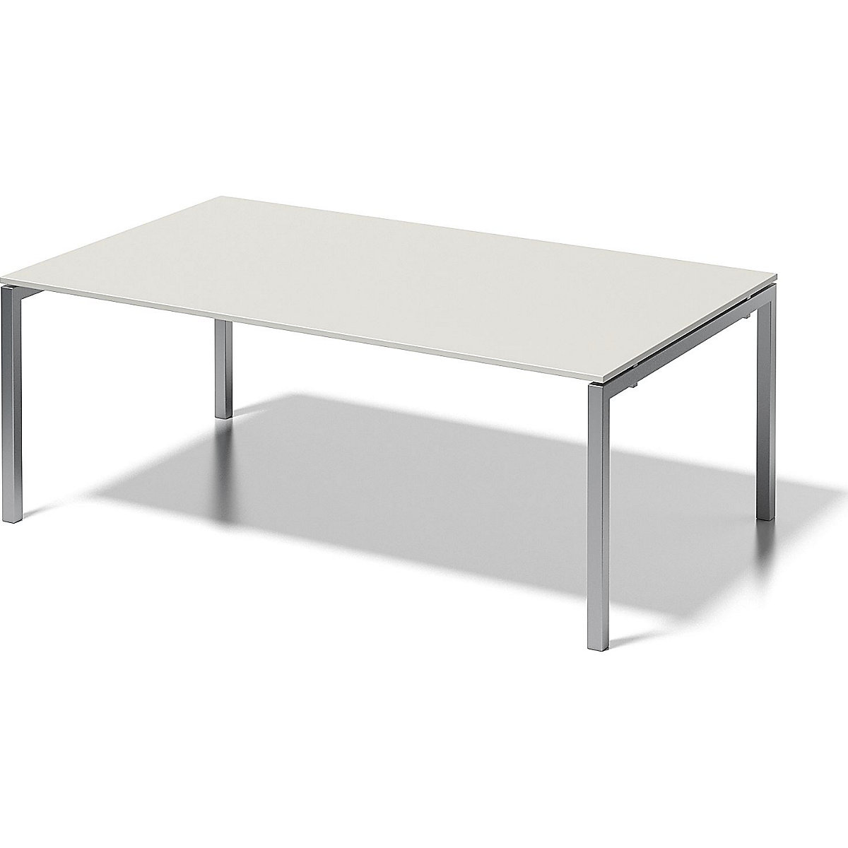 CITO desk, U-frame – BISLEY, HxWxD 740 x 2000 x 1200 mm, silver frame, grey white tabletop-5