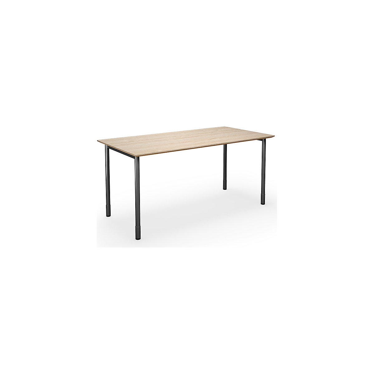 DUO-C Trend multi-purpose desk, straight tabletop, WxD 1600 x 800 mm, oak, black-2