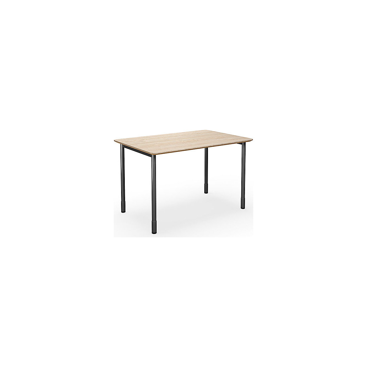 DUO-C Trend multi-purpose desk, straight tabletop, rounded corners, WxD 1200 x 800 mm, oak, black-5