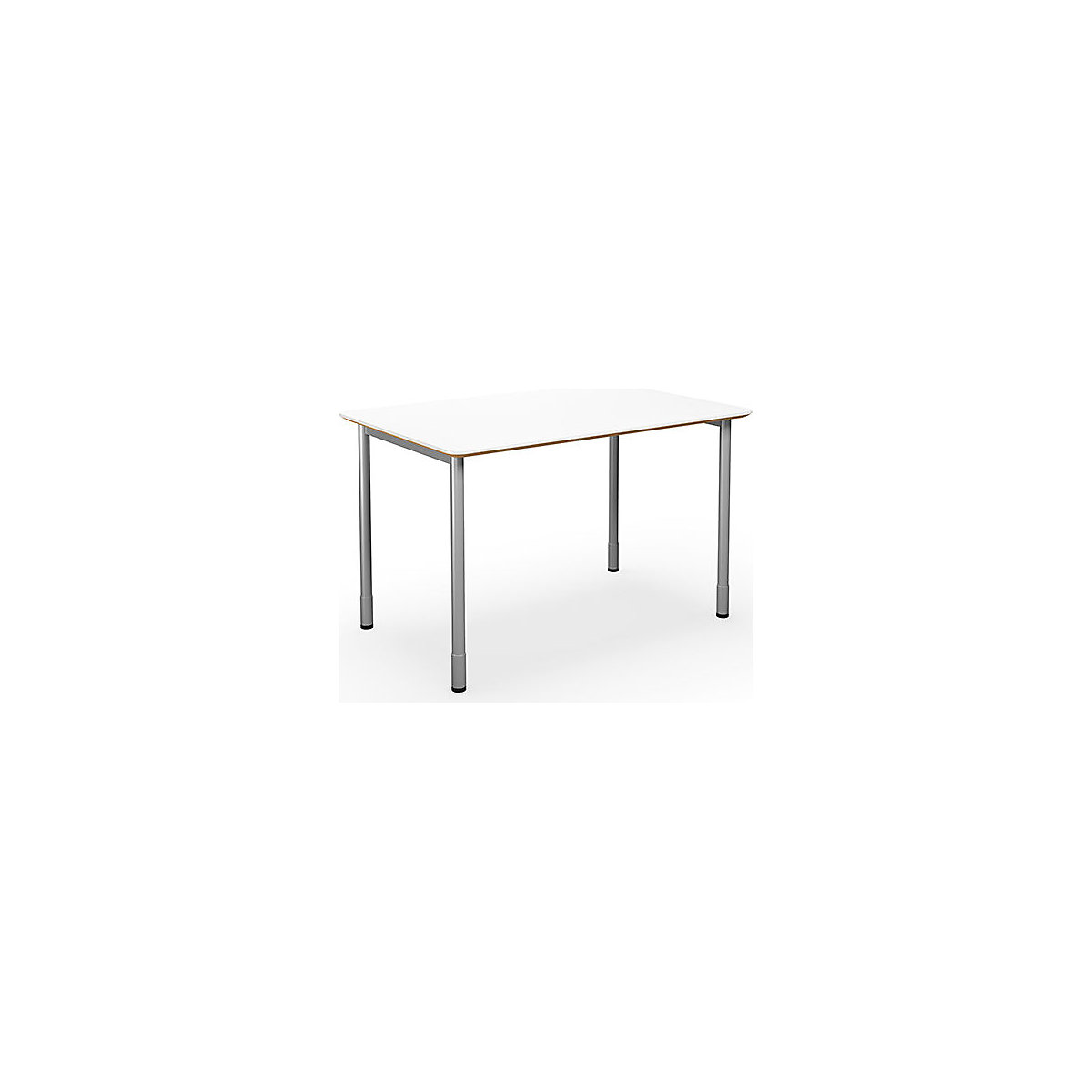 DUO-C Trend multi-purpose desk, straight tabletop, rounded corners, WxD 1200 x 800 mm, white, silver-3