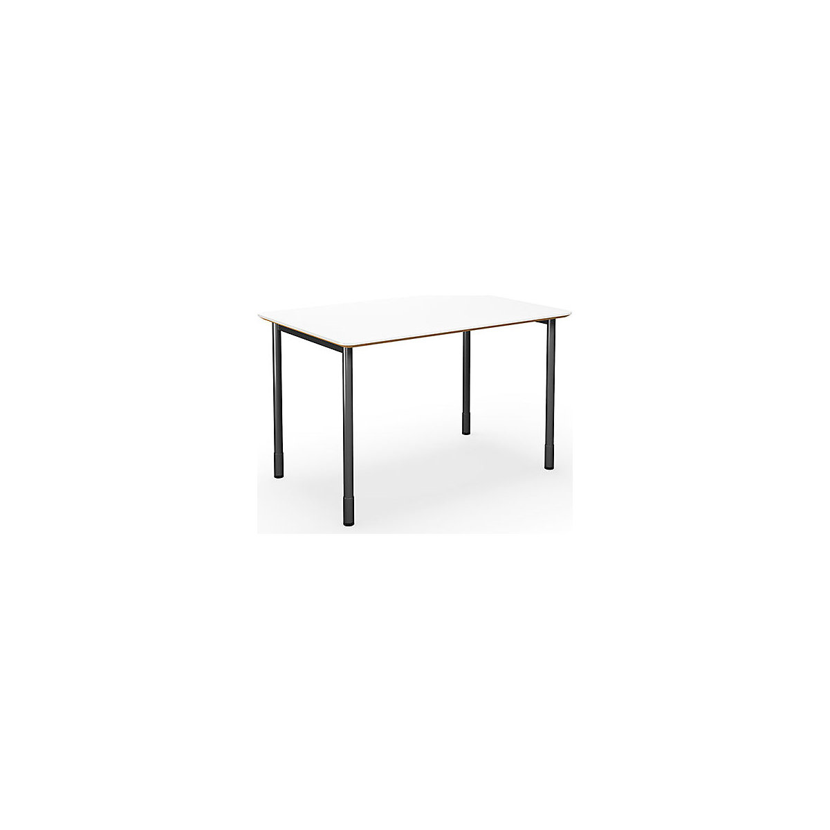 DUO-C Trend multi-purpose desk, straight tabletop, rounded corners, WxD 1200 x 800 mm, white, black-1