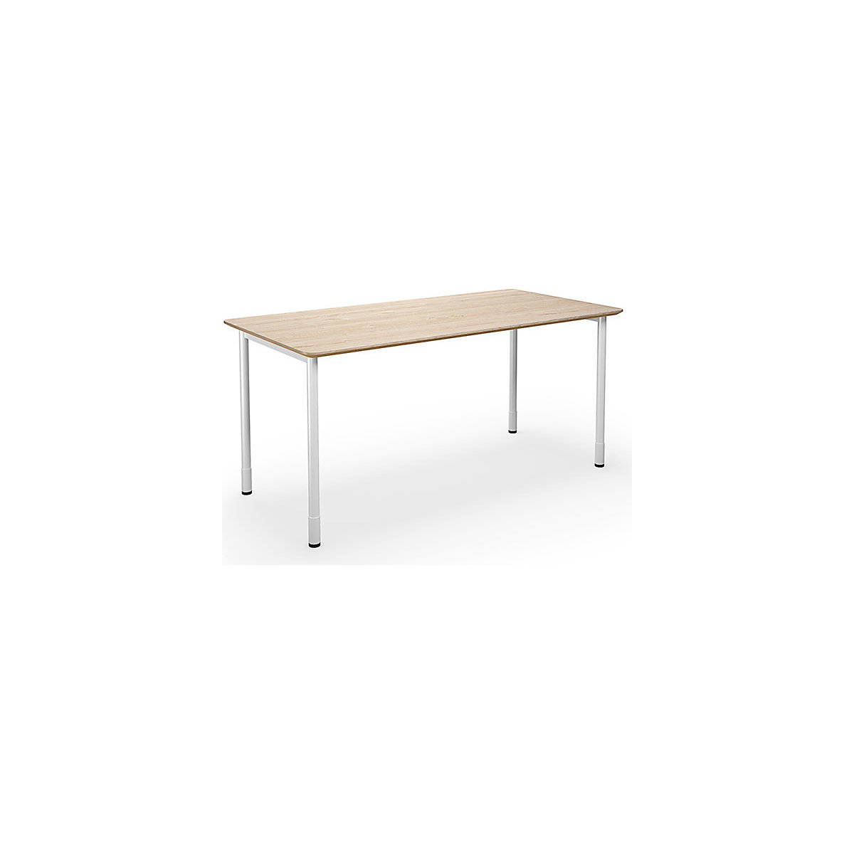 DUO-C Trend multi-purpose desk, straight tabletop, rounded corners, WxD 1400 x 800 mm, oak, white-5