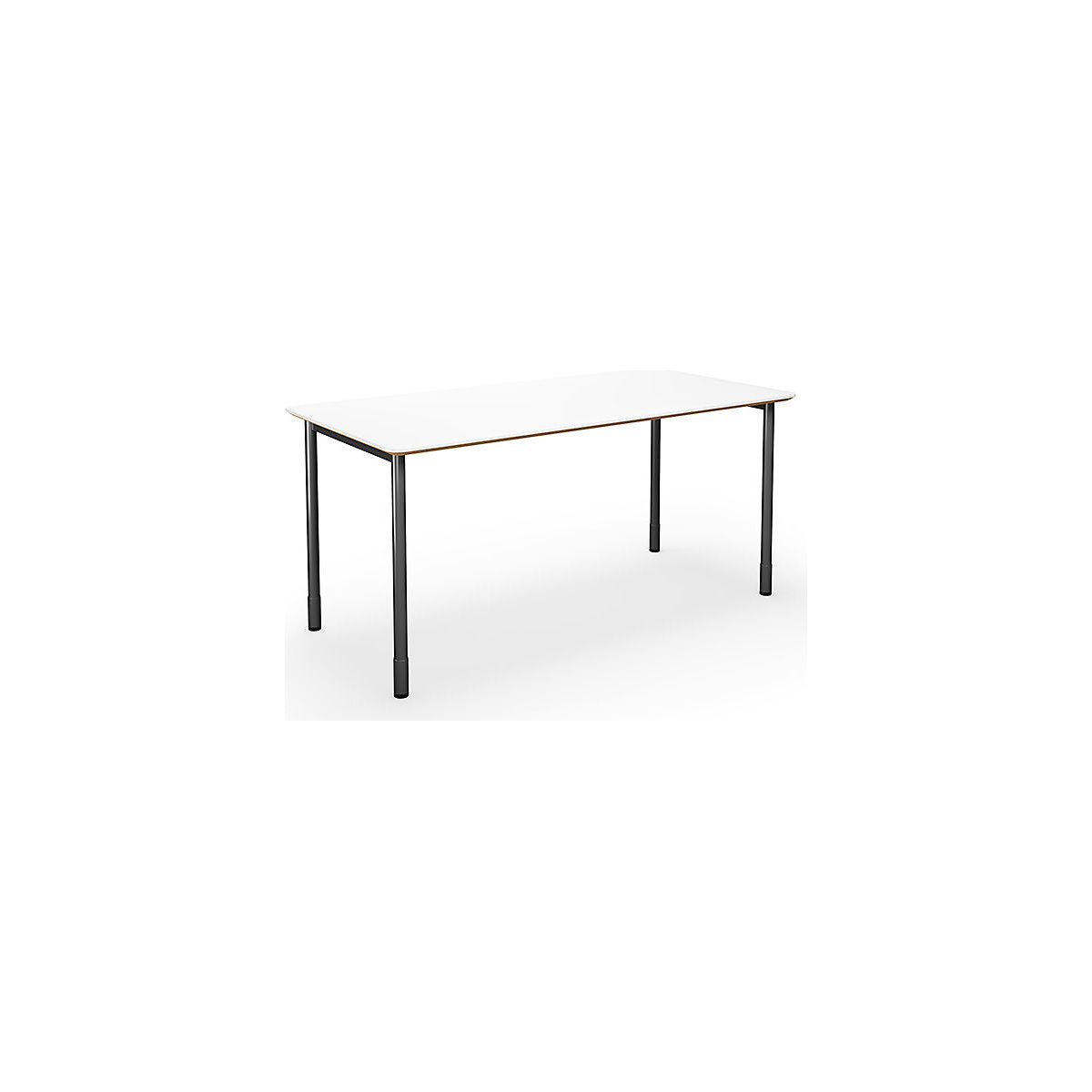 DUO-C Trend multi-purpose desk, straight tabletop, rounded corners, WxD 1600 x 800 mm, white, black-5