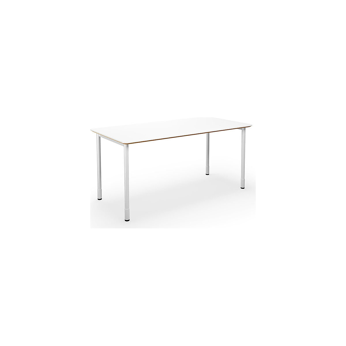 DUO-C Trend multi-purpose desk, straight tabletop, rounded corners, WxD 1600 x 800 mm, white, white-2