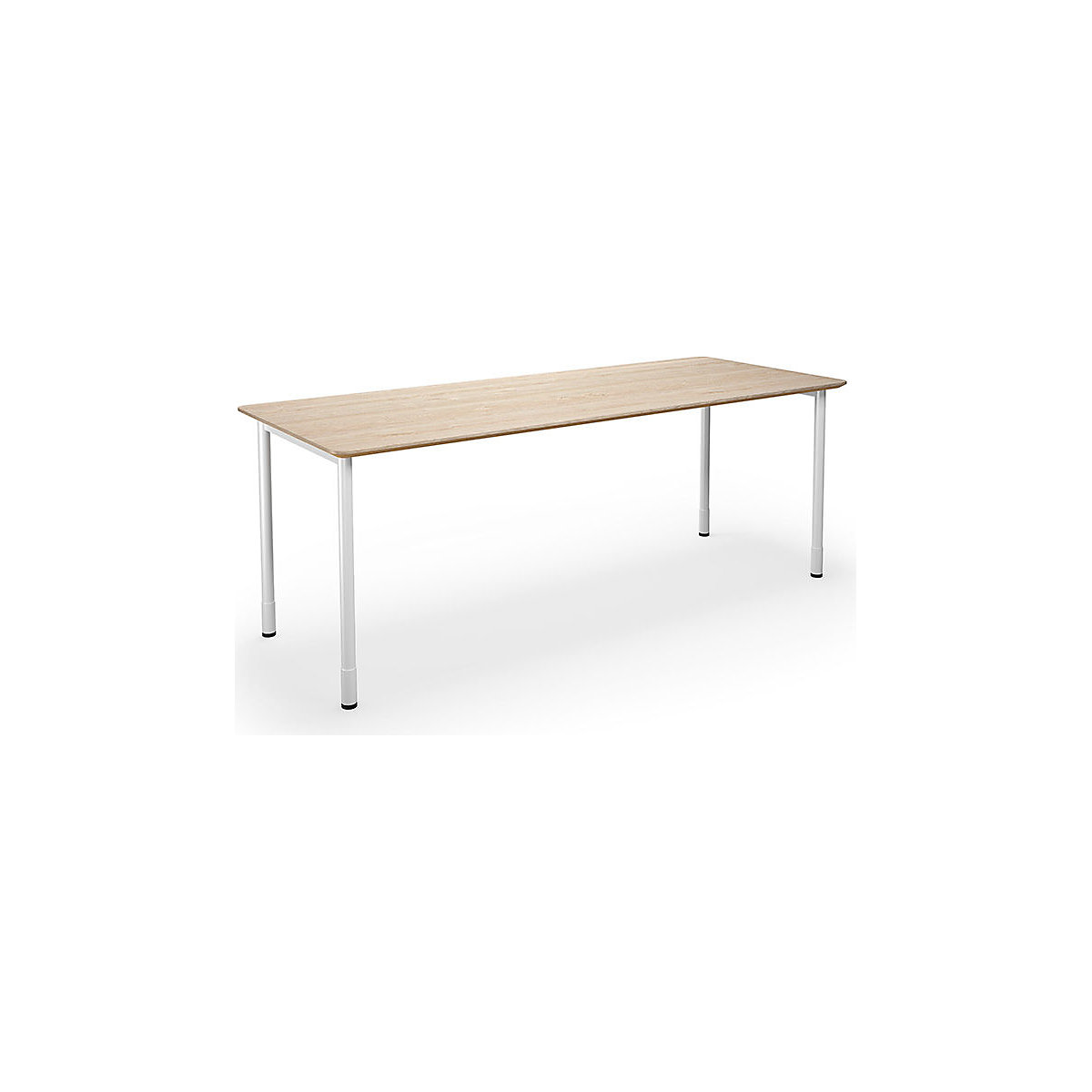 DUO-C Trend multi-purpose desk, straight tabletop, rounded corners, WxD 2000 x 800 mm, oak, white-5