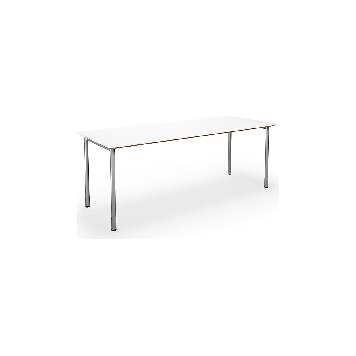 DUO-C Trend multi-purpose desk, straight tabletop, rounded corners, WxD 2000 x 800 mm, white, silver-2
