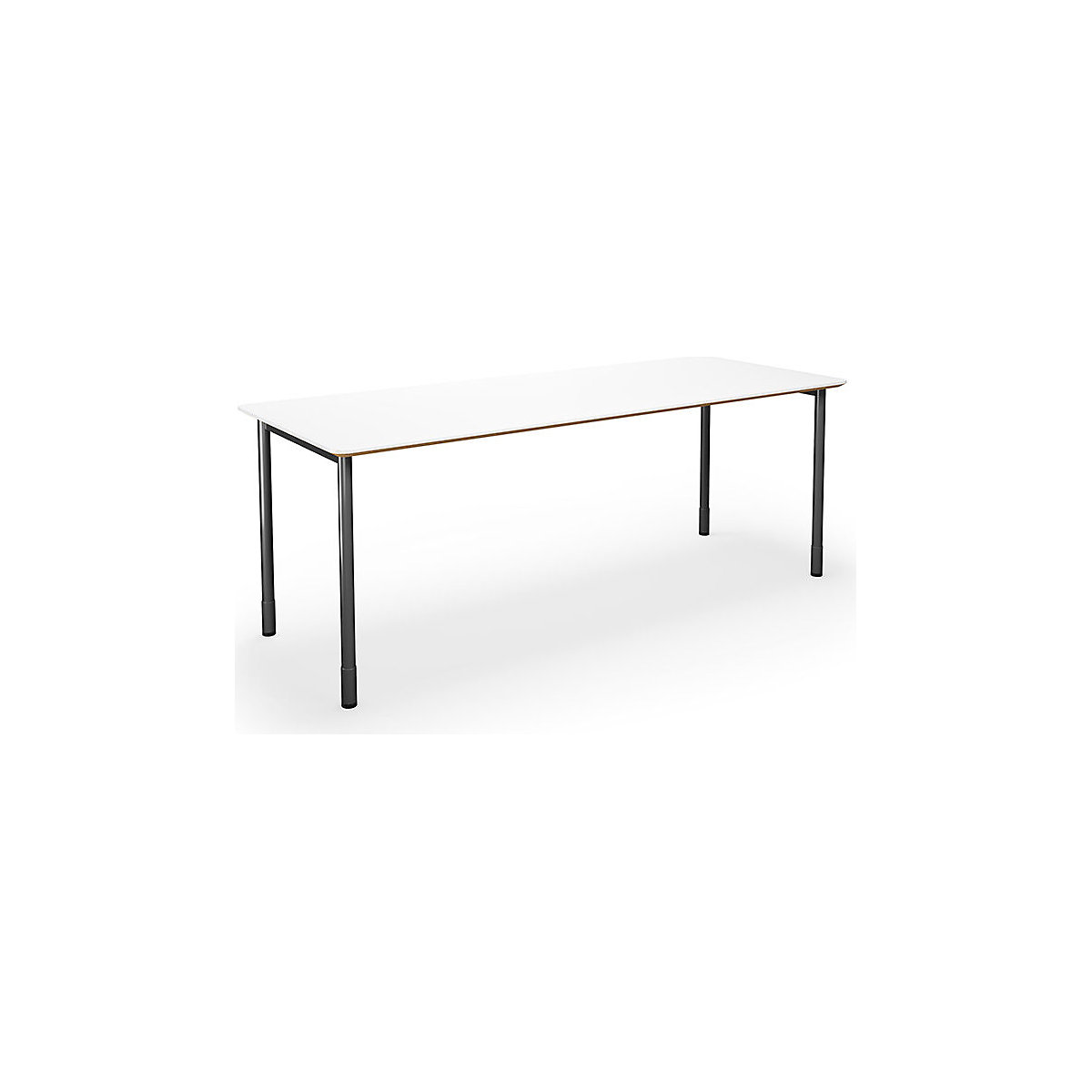 DUO-C Trend multi-purpose desk, straight tabletop, rounded corners, WxD 1800 x 800 mm, white, black-1