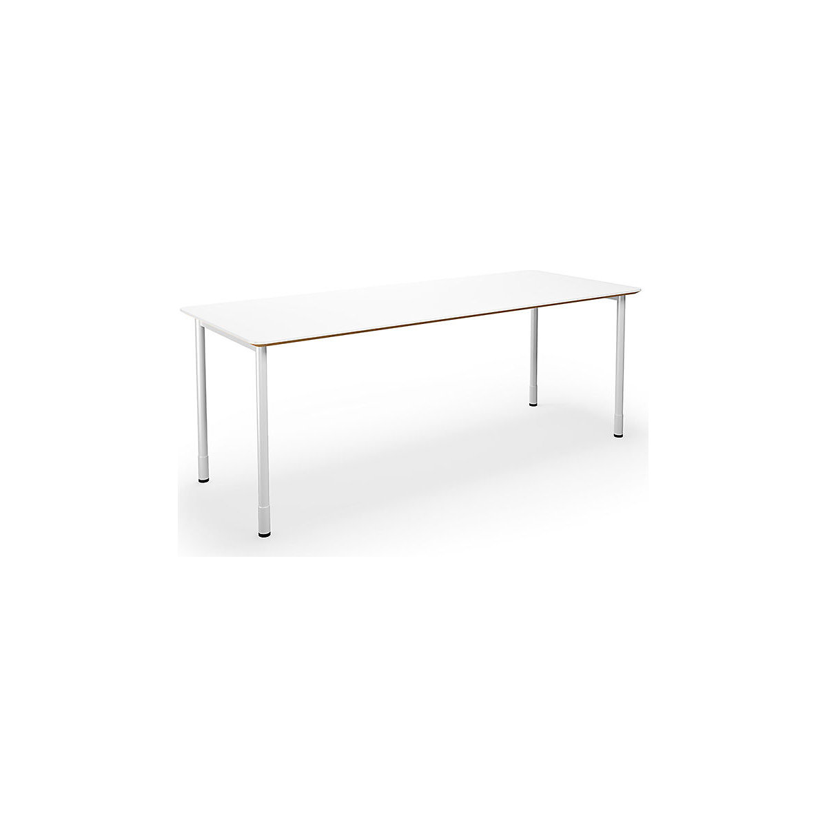 DUO-C Trend multi-purpose desk, straight tabletop, rounded corners, WxD 2000 x 800 mm, white, white-1