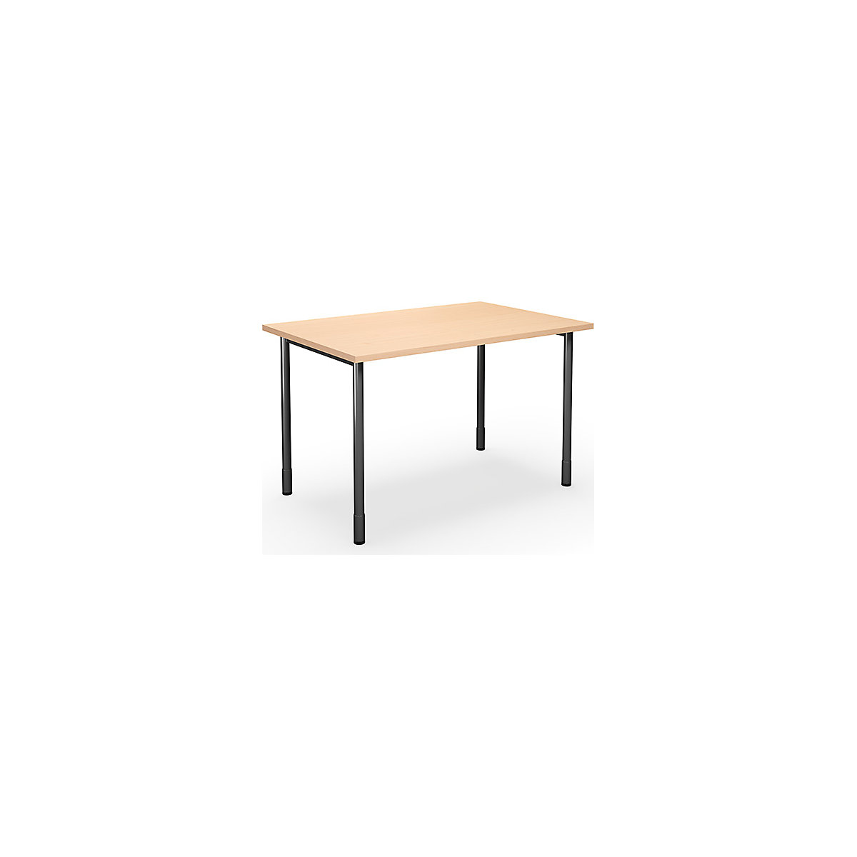 DUO-C multi-purpose desk, straight tabletop, WxD 1200 x 800 mm, birch, black-17