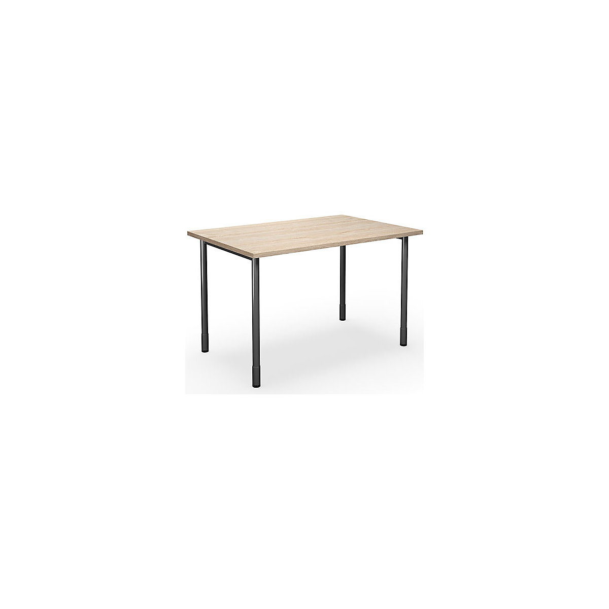 DUO-C multi-purpose desk, straight tabletop, WxD 1200 x 800 mm, oak, black-1