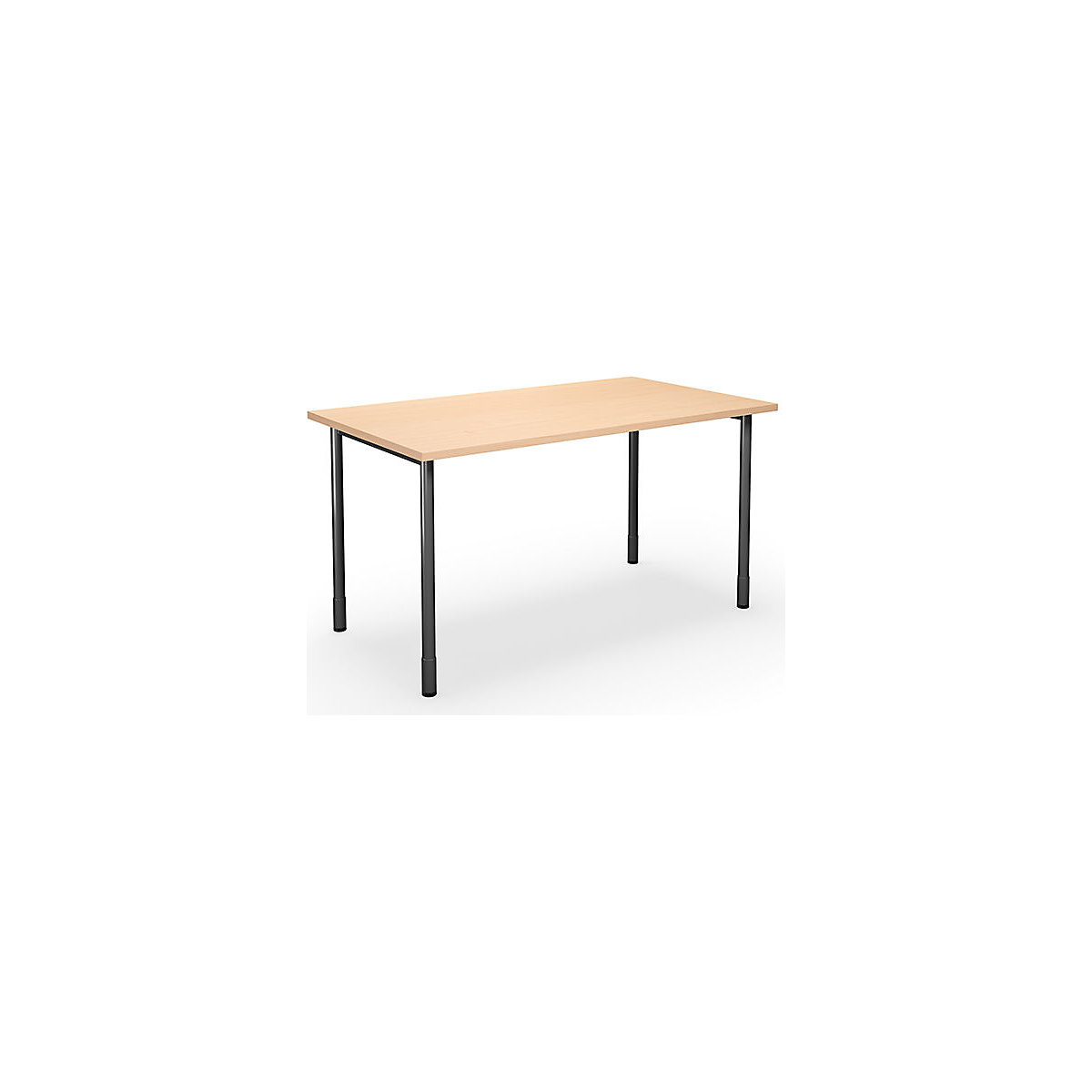 DUO-C multi-purpose desk, straight tabletop, WxD 1400 x 800 mm, birch, black-17