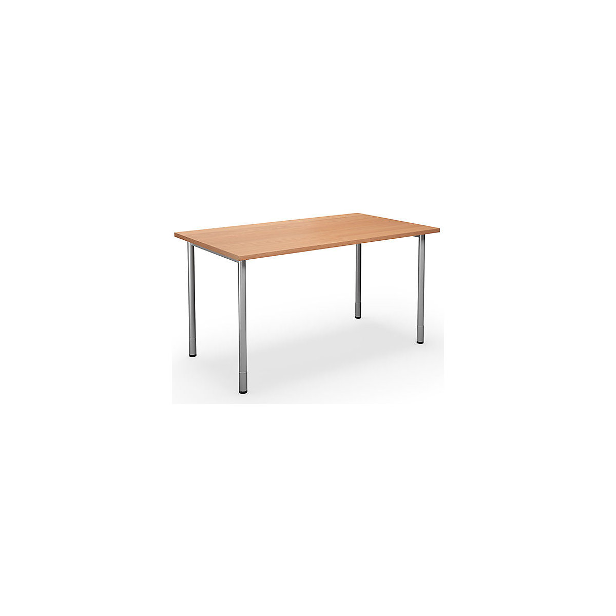 DUO-C multi-purpose desk, straight tabletop, WxD 1400 x 800 mm, beech, silver-10