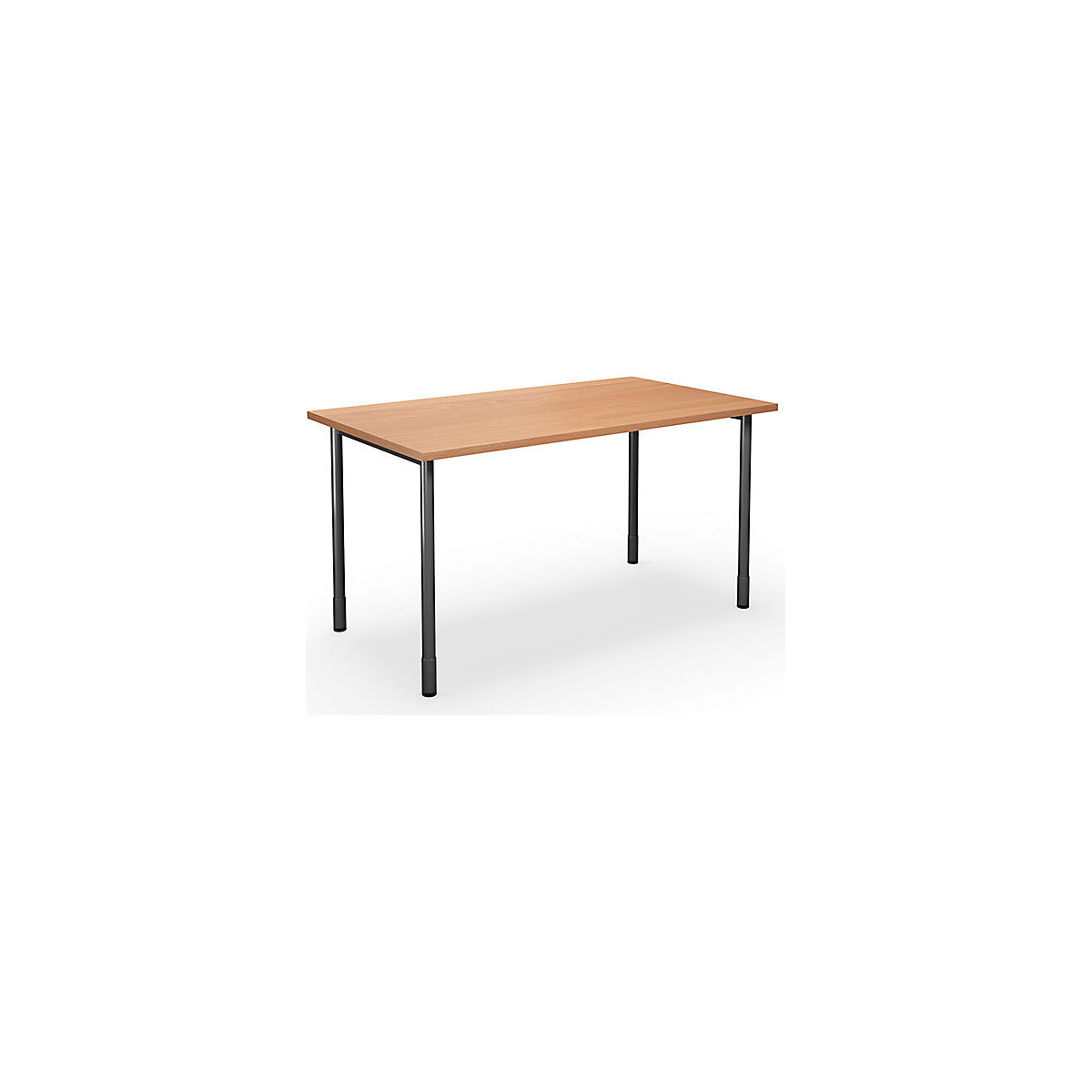 DUO-C multi-purpose desk, straight tabletop, WxD 1400 x 800 mm, beech, black-4
