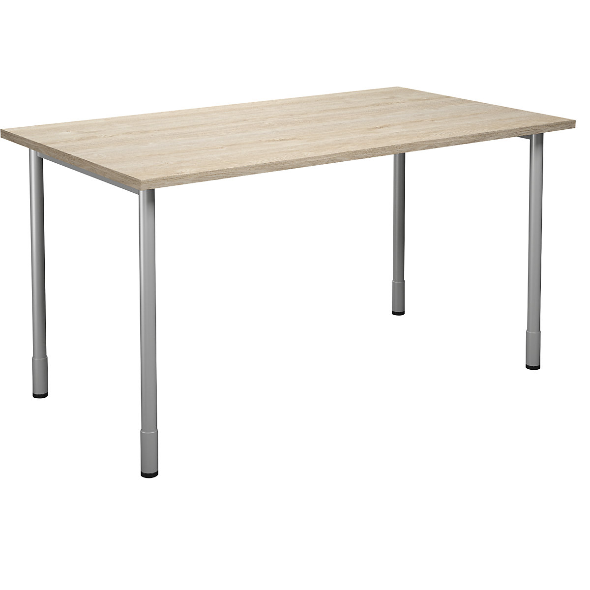 DUO-C multi-purpose desk, straight tabletop, WxD 1400 x 800 mm, oak, silver-15