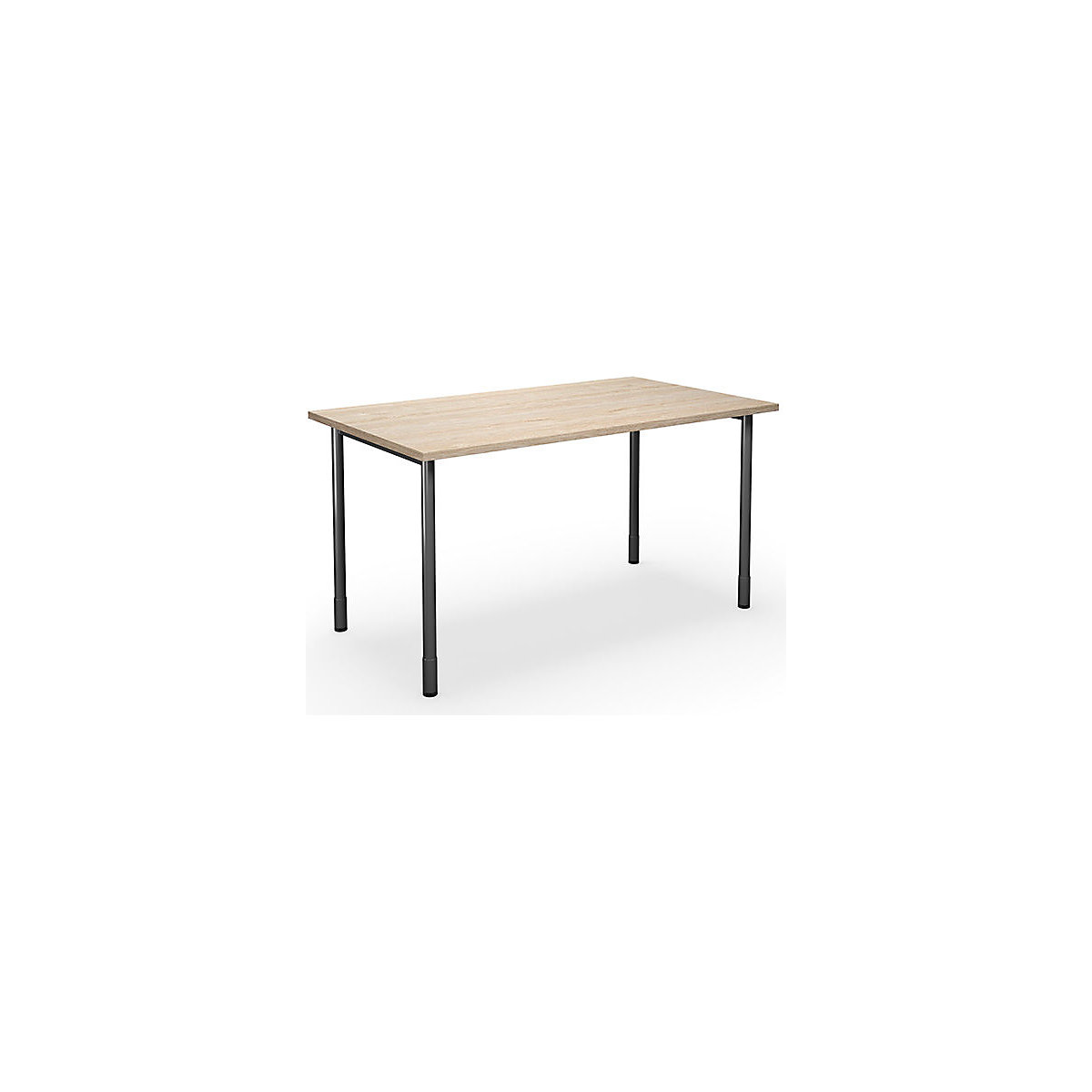 DUO-C multi-purpose desk, straight tabletop, WxD 1400 x 800 mm, oak, black-11