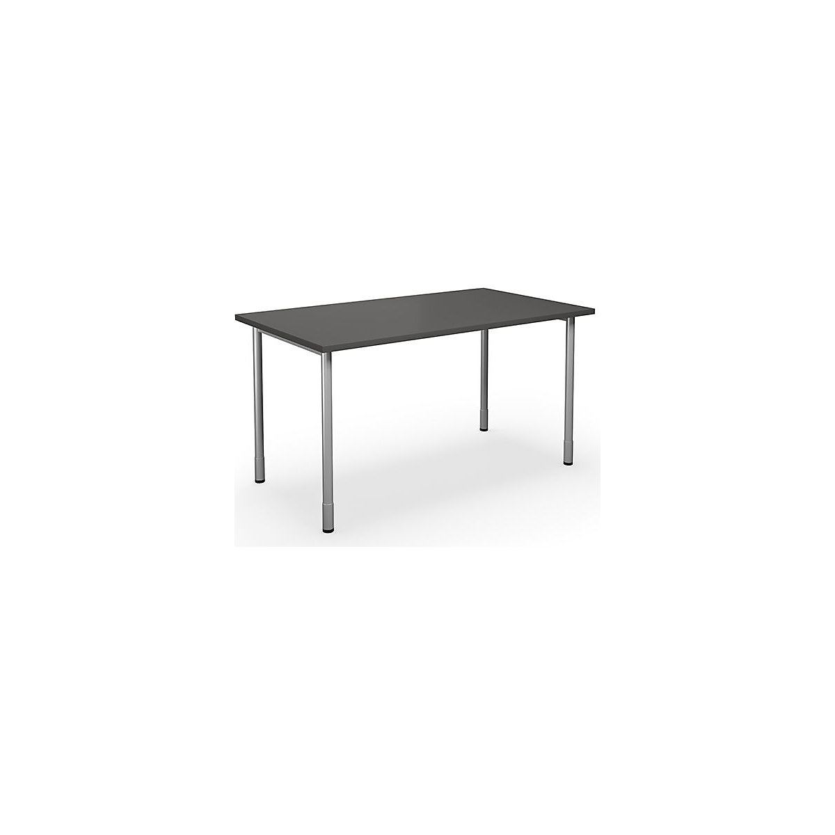 DUO-C multi-purpose desk, straight tabletop, WxD 1400 x 800 mm, dark grey, silver-5