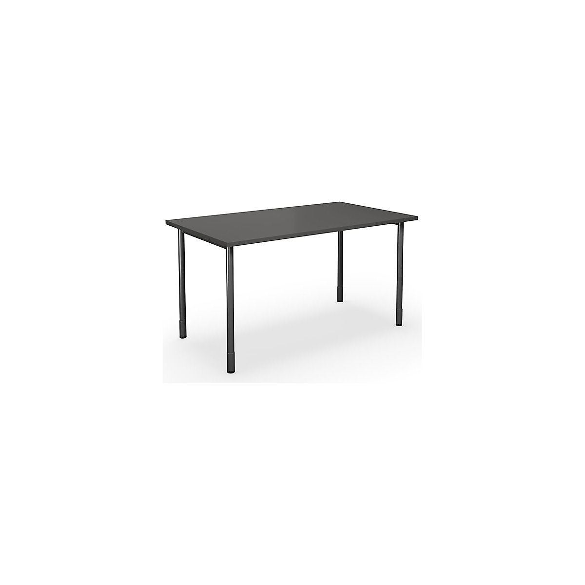 DUO-C multi-purpose desk, straight tabletop, WxD 1400 x 800 mm, dark grey, black-6