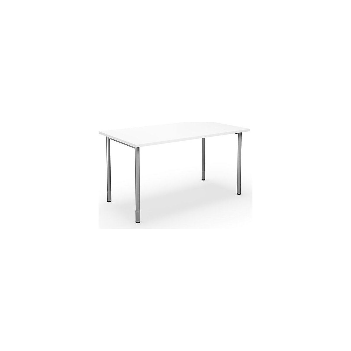 DUO-C multi-purpose desk, straight tabletop, WxD 1400 x 800 mm, white, silver-2