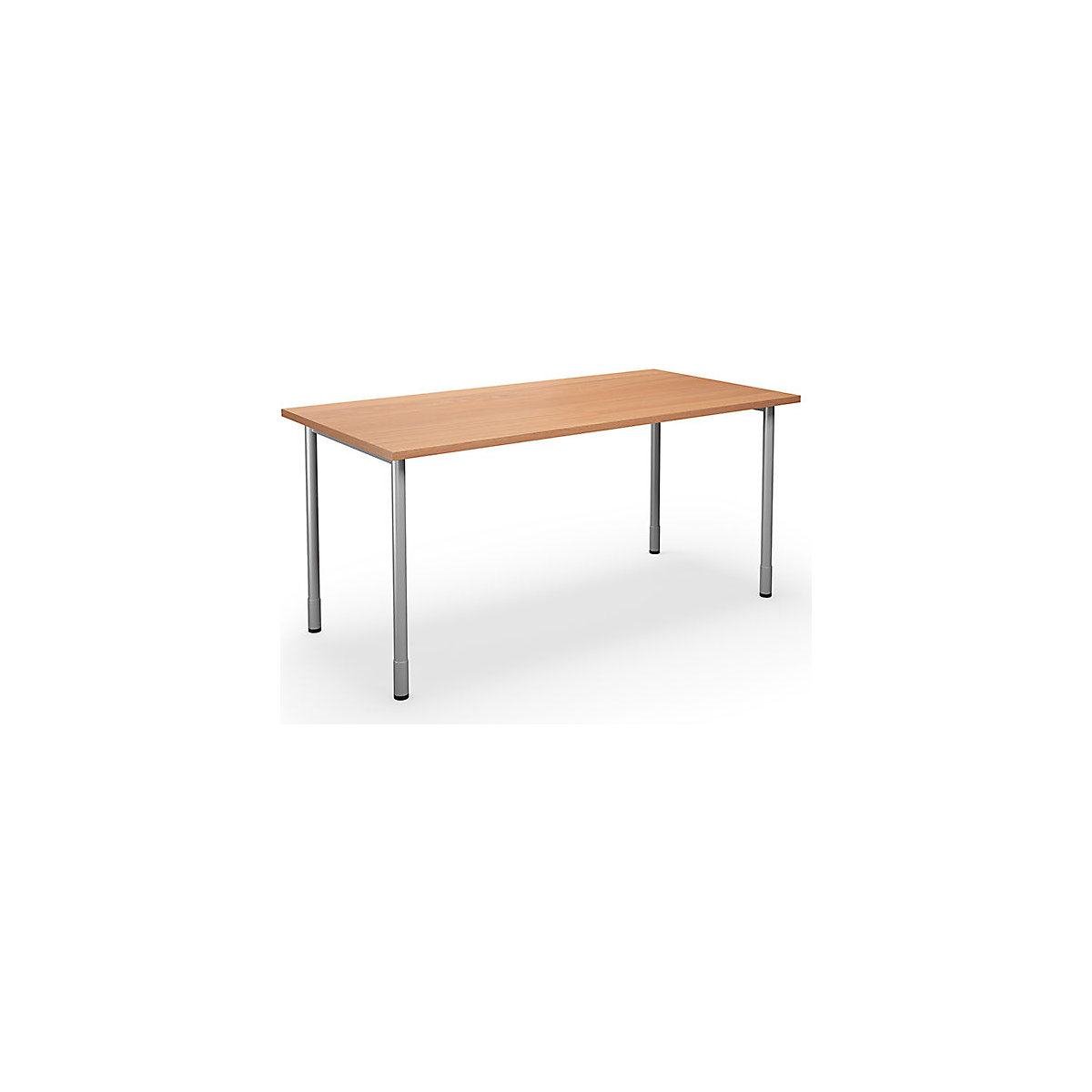 DUO-C multi-purpose desk, straight tabletop, WxD 1600 x 800 mm, beech, silver-14