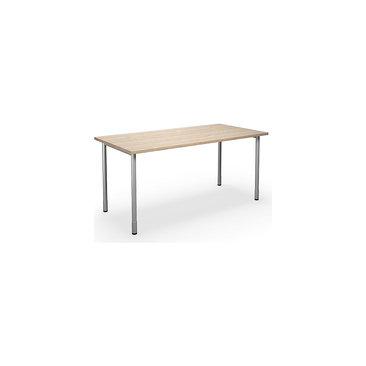 DUO-C multi-purpose desk, straight tabletop, WxD 1600 x 800 mm, oak, silver-1