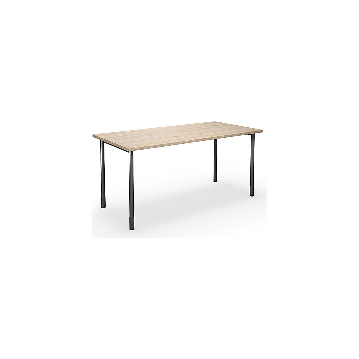 DUO-C multi-purpose desk, straight tabletop, WxD 1600 x 800 mm, oak, black-3