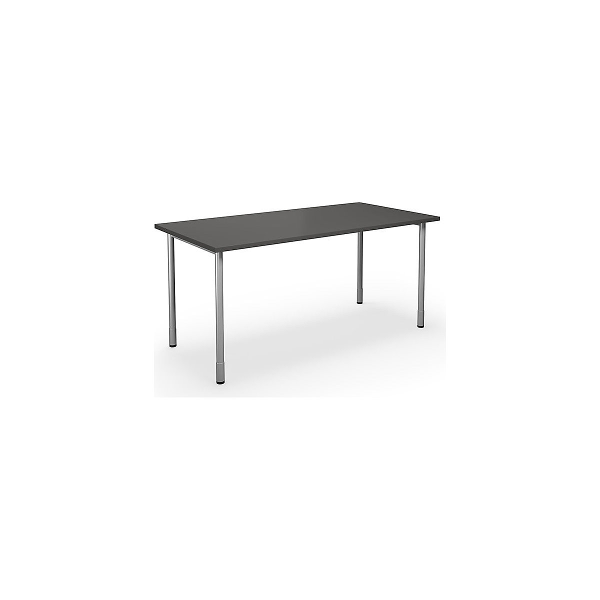 DUO-C multi-purpose desk, straight tabletop, WxD 1600 x 800 mm, dark grey, silver-12