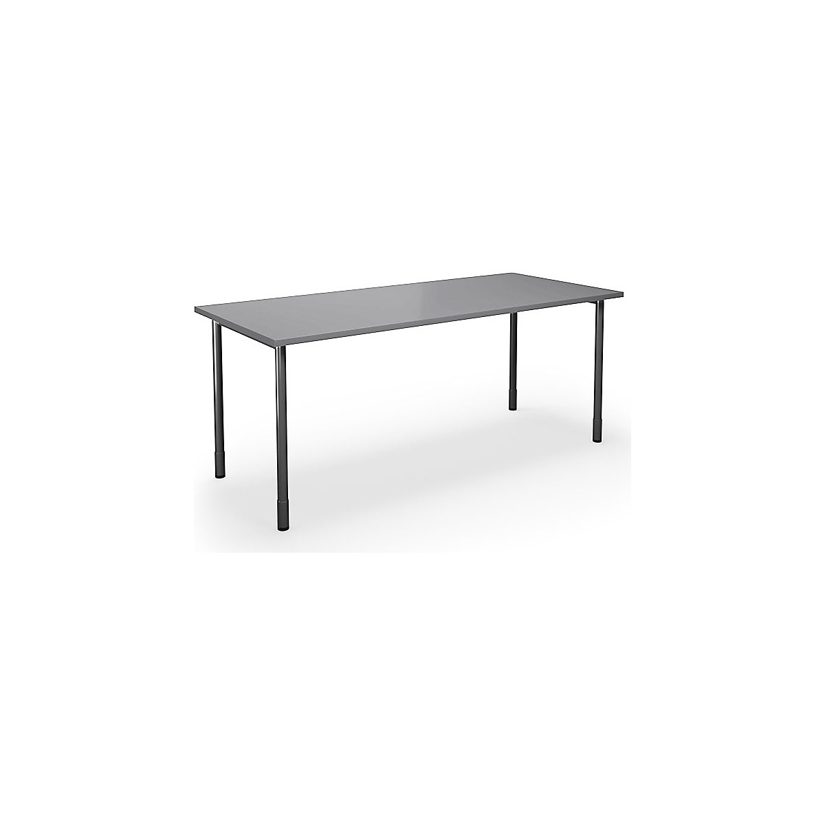 DUO-C multi-purpose desk, straight tabletop, WxD 1600 x 800 mm, light grey, black-7