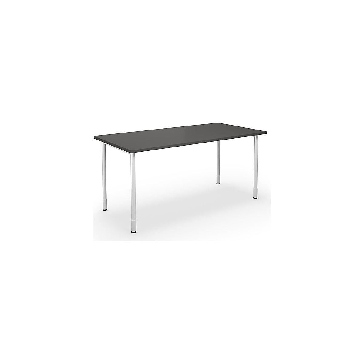 DUO-C multi-purpose desk, straight tabletop, WxD 1600 x 800 mm, dark grey, white-2