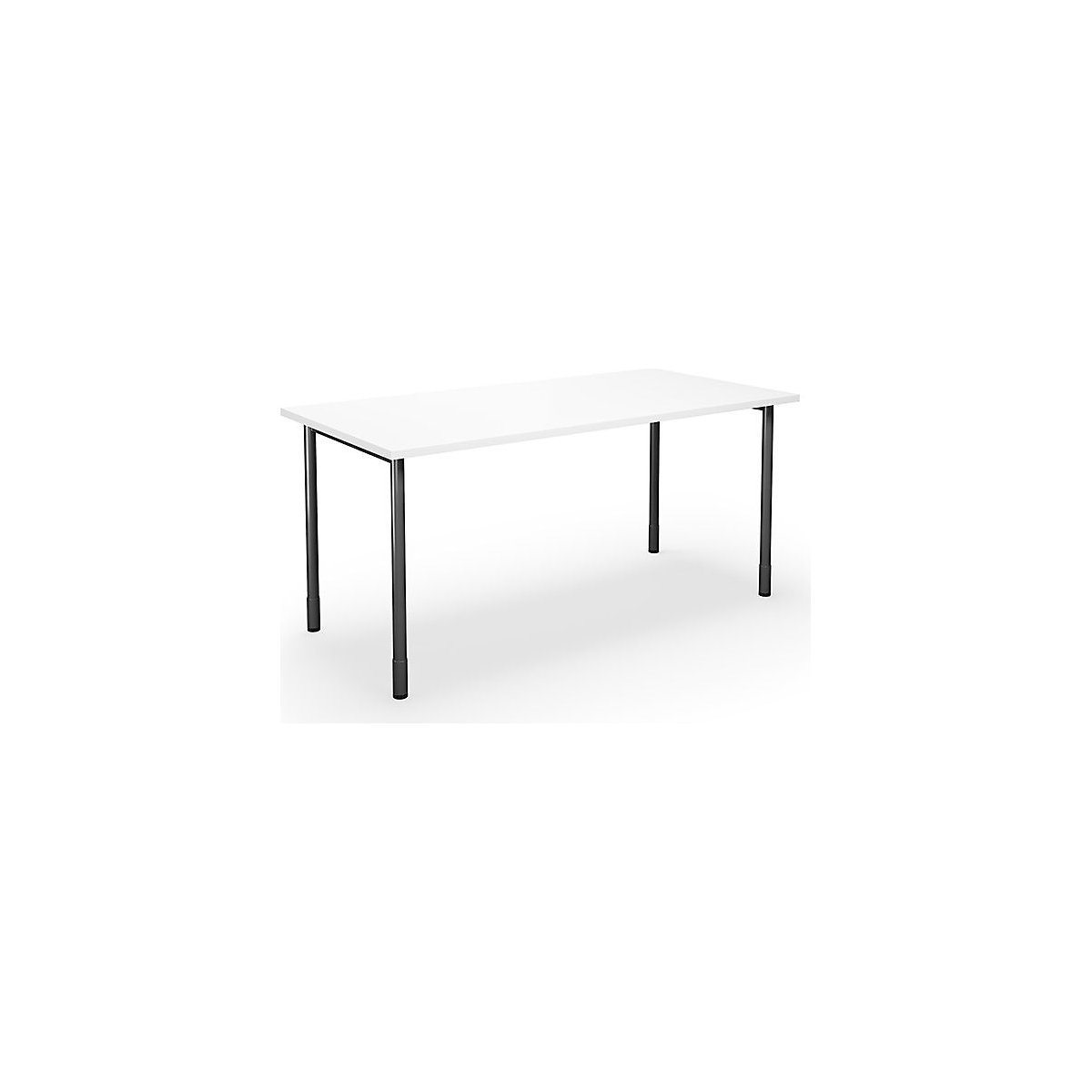DUO-C multi-purpose desk, straight tabletop, WxD 1600 x 800 mm, white, black-5
