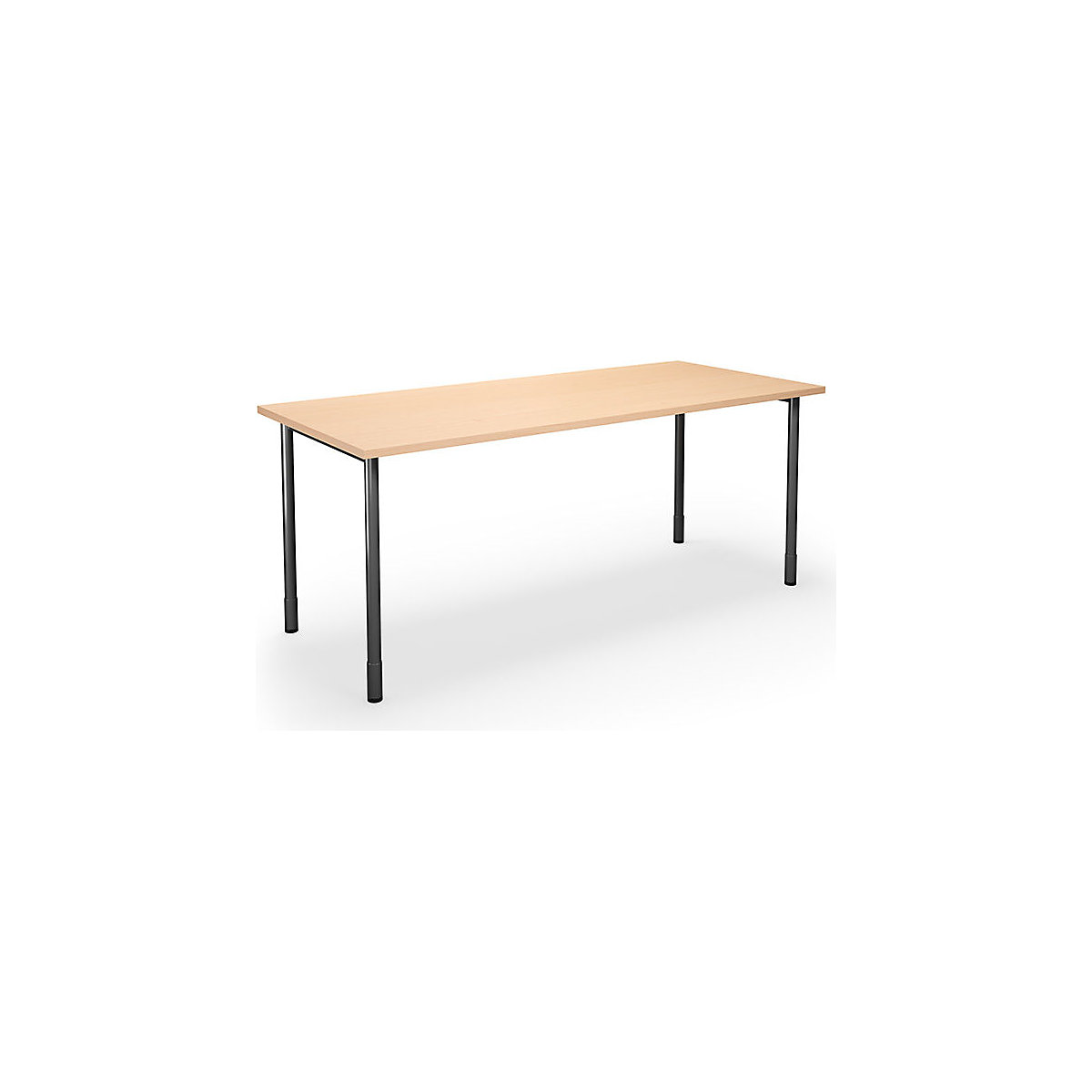 DUO-C multi-purpose desk, straight tabletop, WxD 1800 x 800 mm, birch, black-16