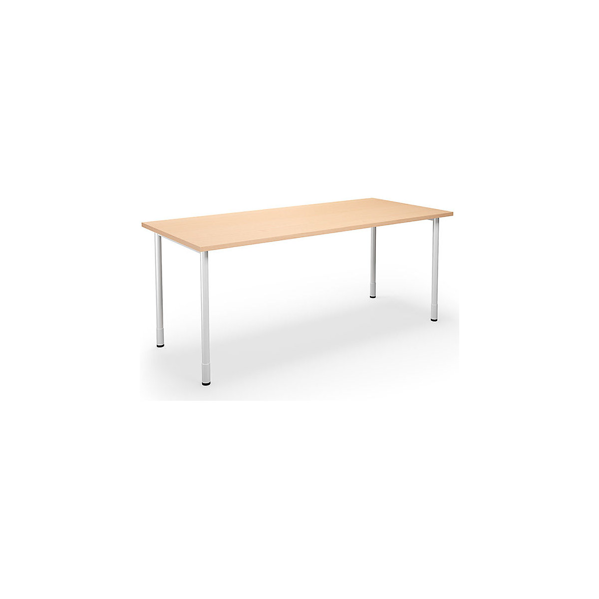 DUO-C multi-purpose desk, straight tabletop, WxD 1800 x 800 mm, beech, silver-2