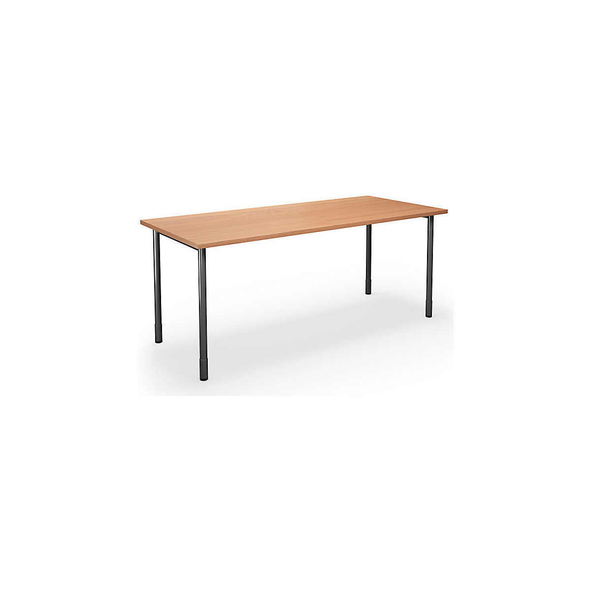 DUO-C multi-purpose desk, straight tabletop, WxD 1800 x 800 mm, beech, black-6